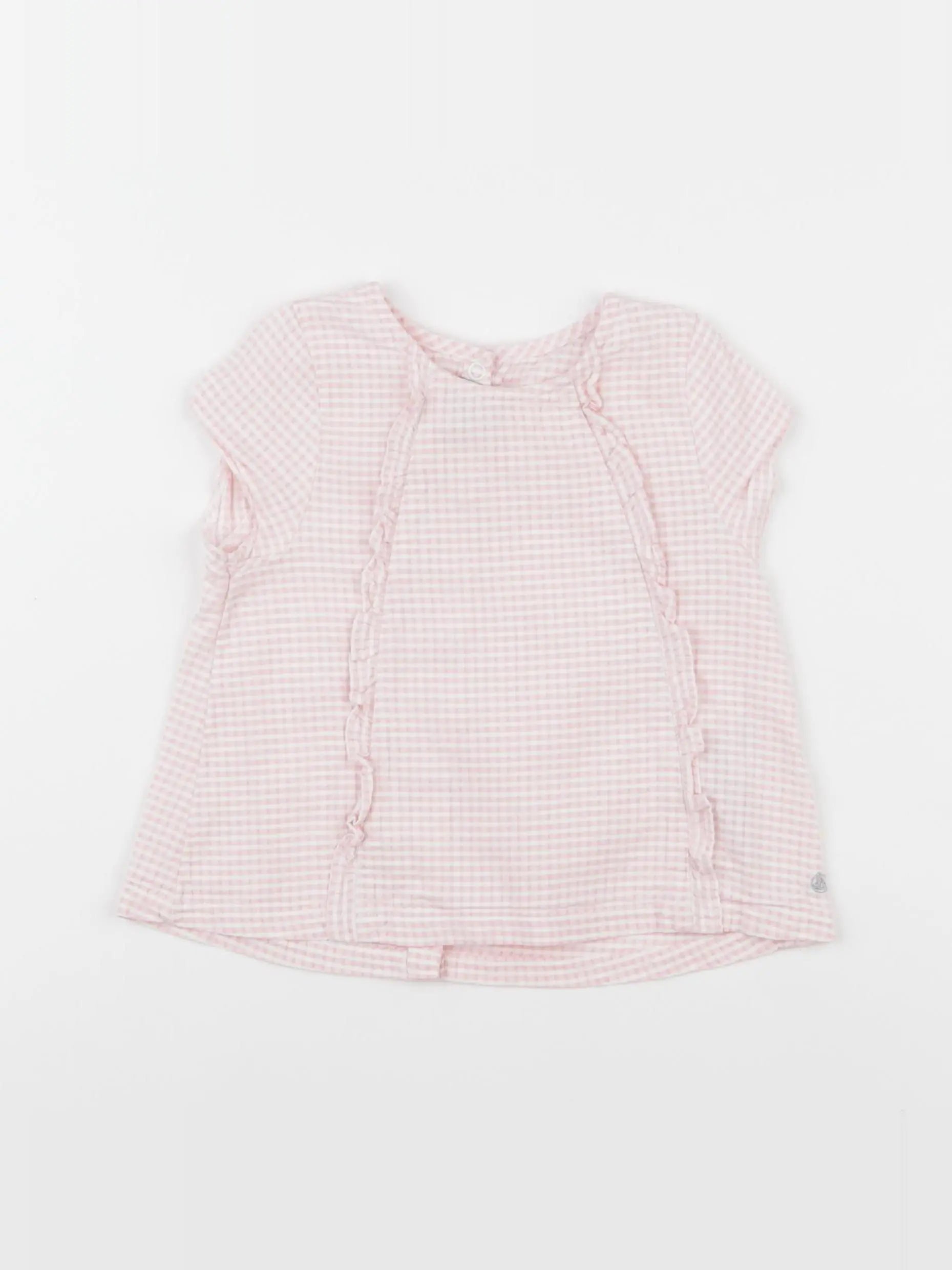Petit Bateau - robe blanc, rose - 18 mois