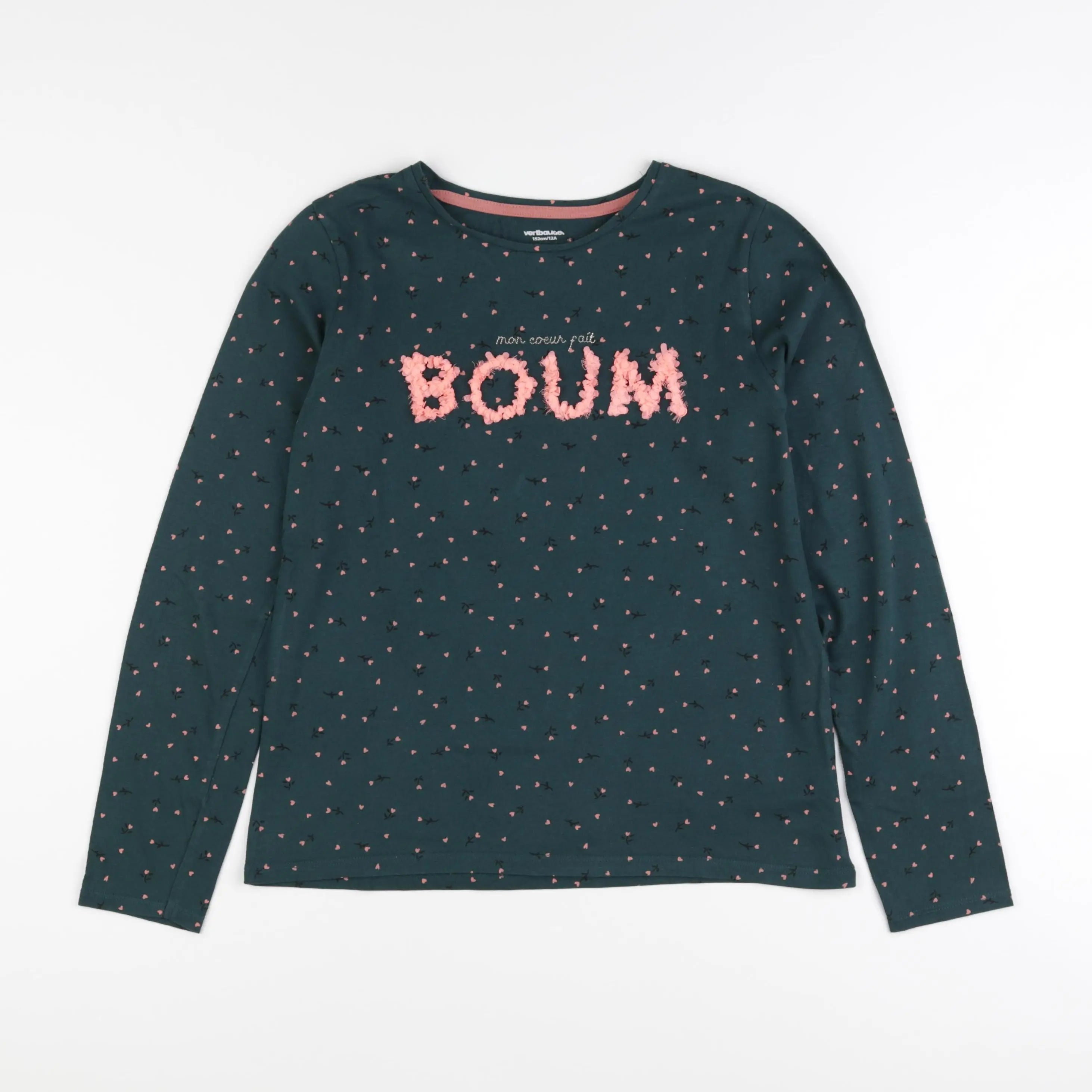 Vertbaudet - tee-shirt vert - 12 ans