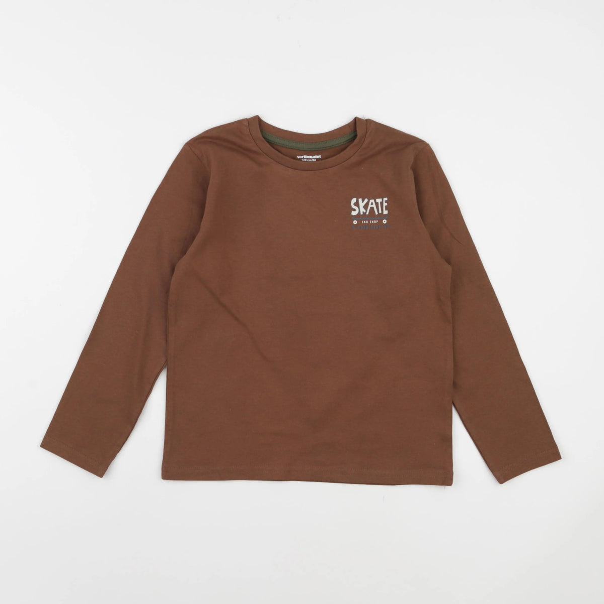 Vertbaudet - tee-shirt marron - 8 ans