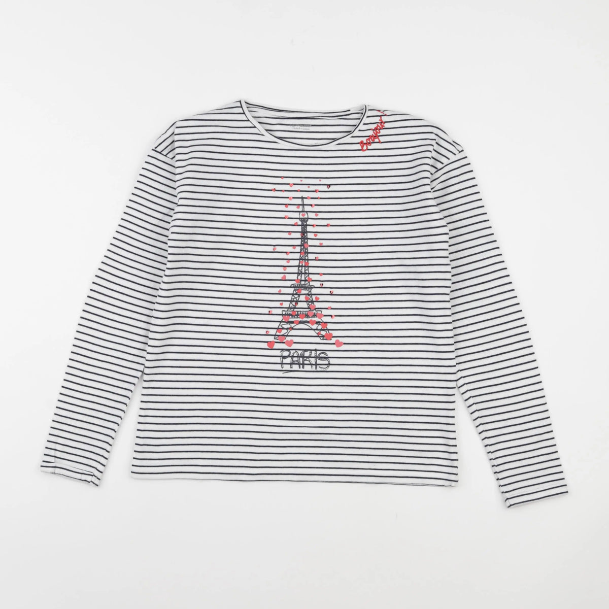 Vertbaudet - tee-shirt blanc, bleu - 12 ans