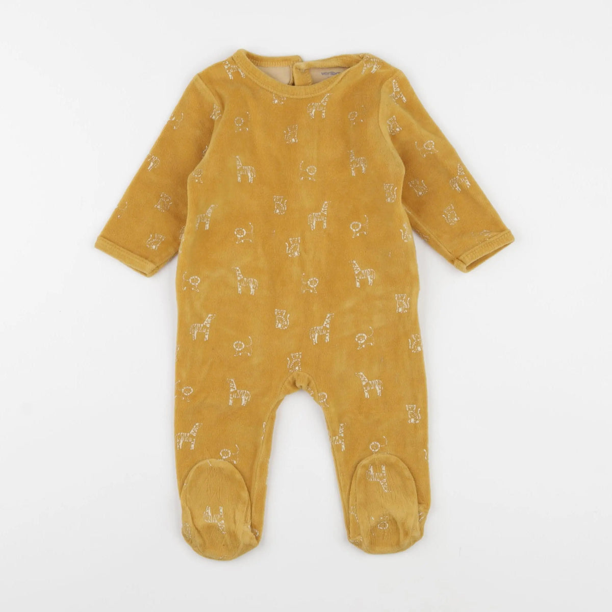 Vertbaudet - pyjama velours jaune - 6 mois