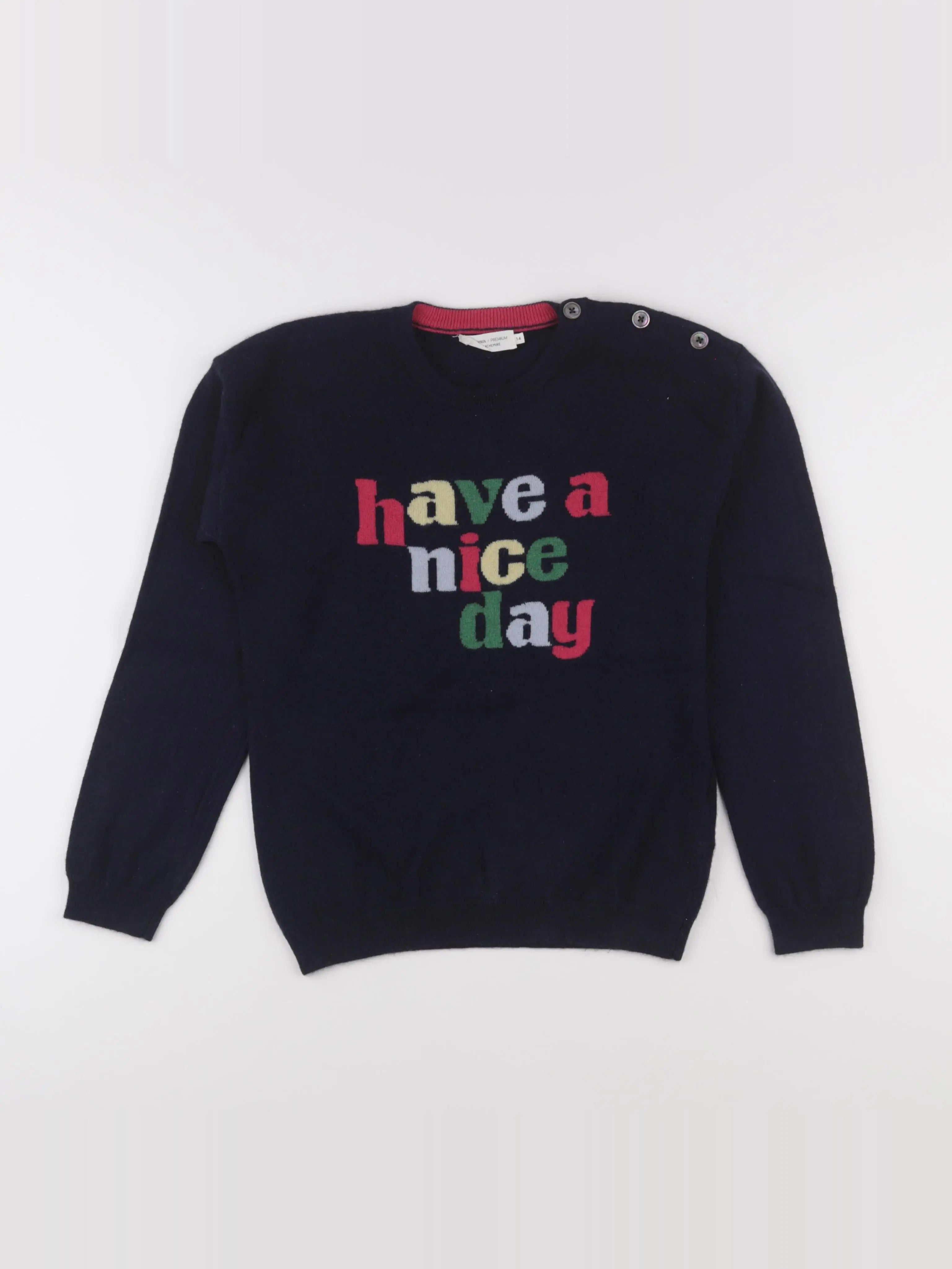 Monoprix - pull bleu - 14 ans