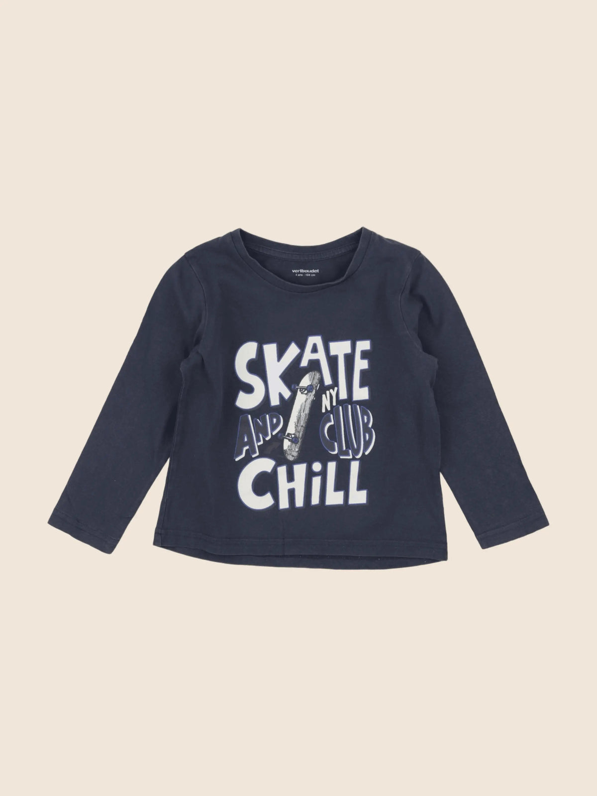 Vertbaudet - tee-shirt bleu - 4 ans