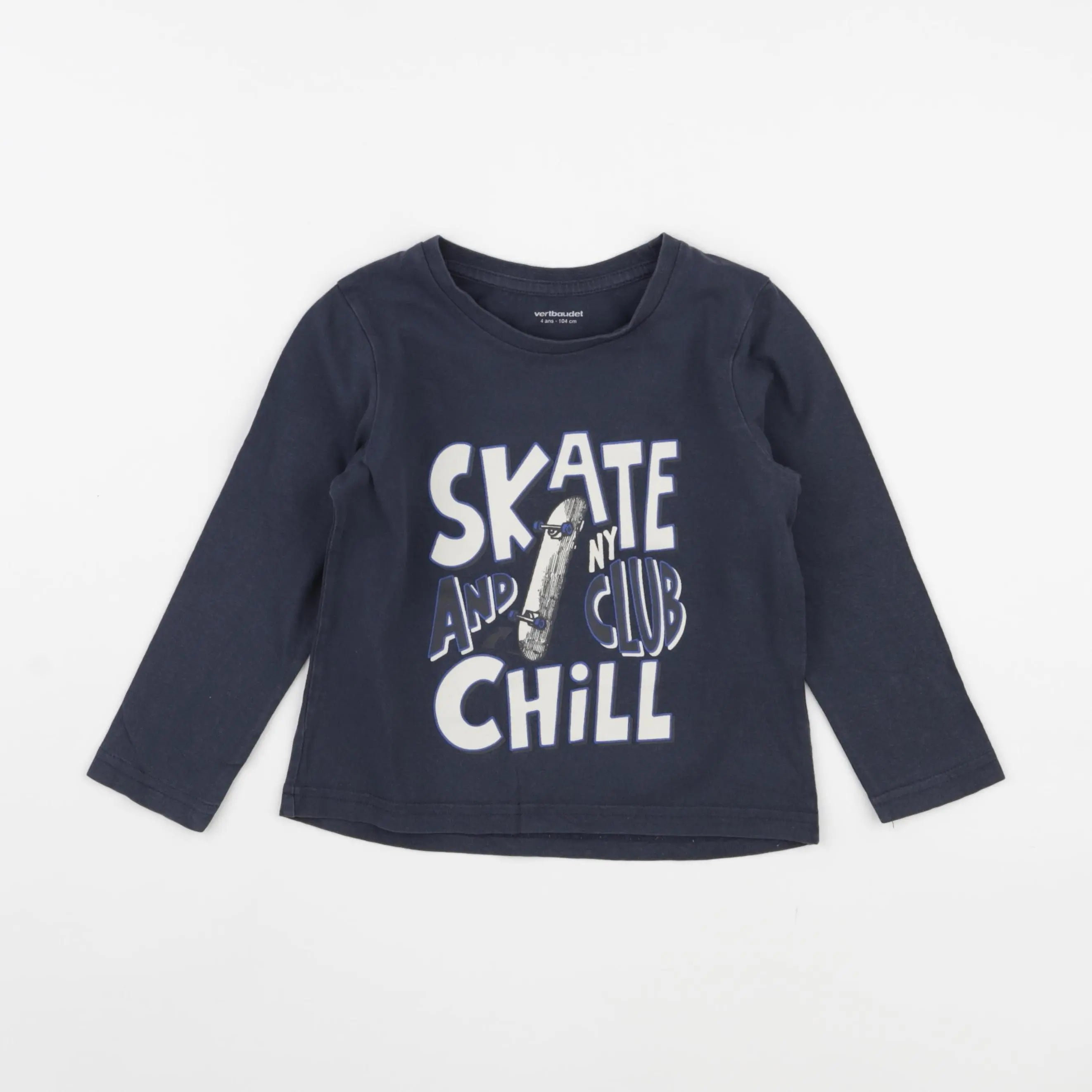 Vertbaudet - tee-shirt bleu - 4 ans