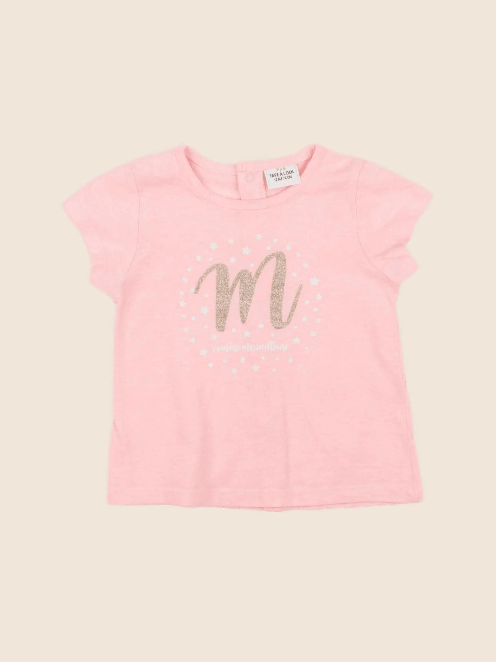 Tape à l'oeil - tee-shirt rose - 12 mois