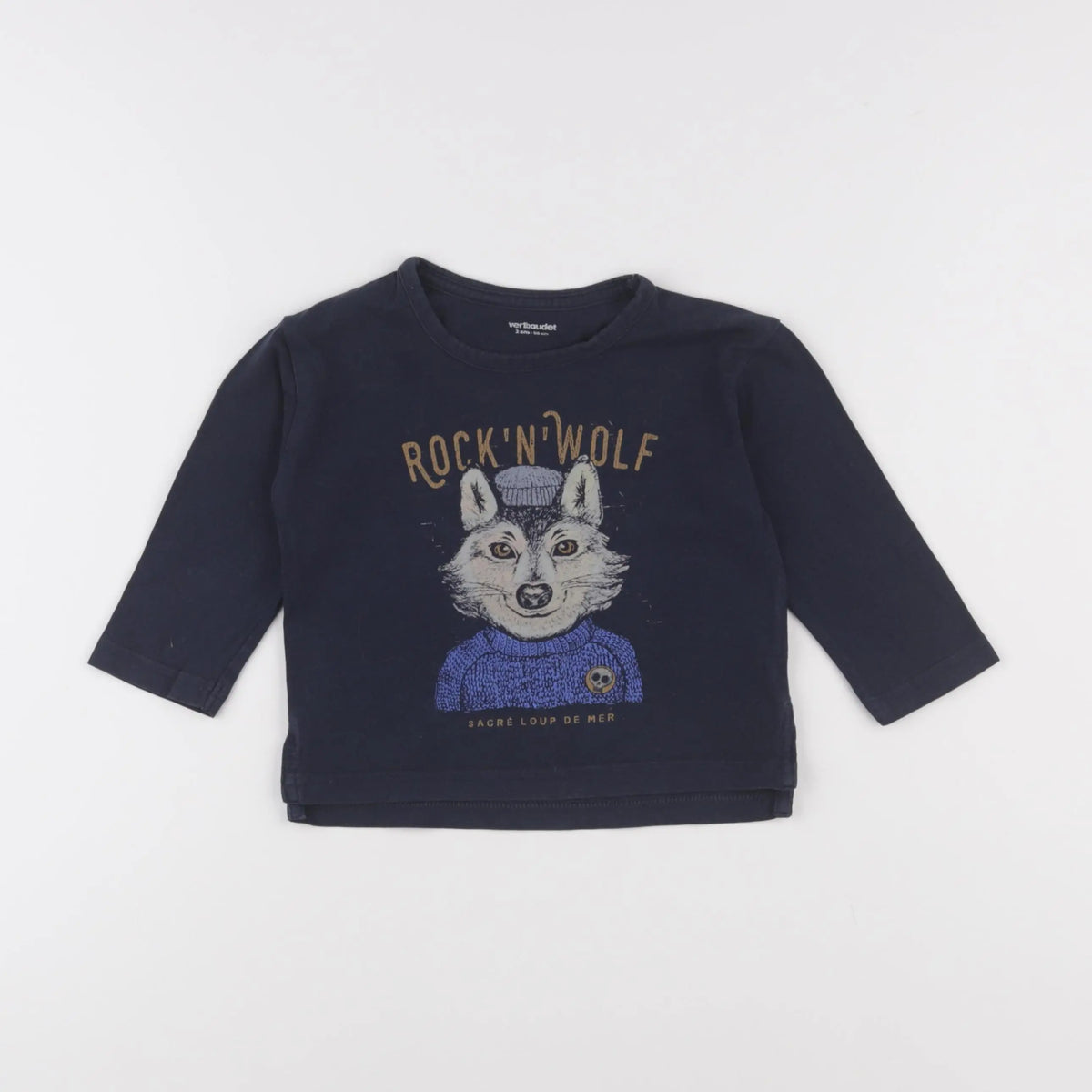 Vertbaudet - tee-shirt bleu - 2 ans