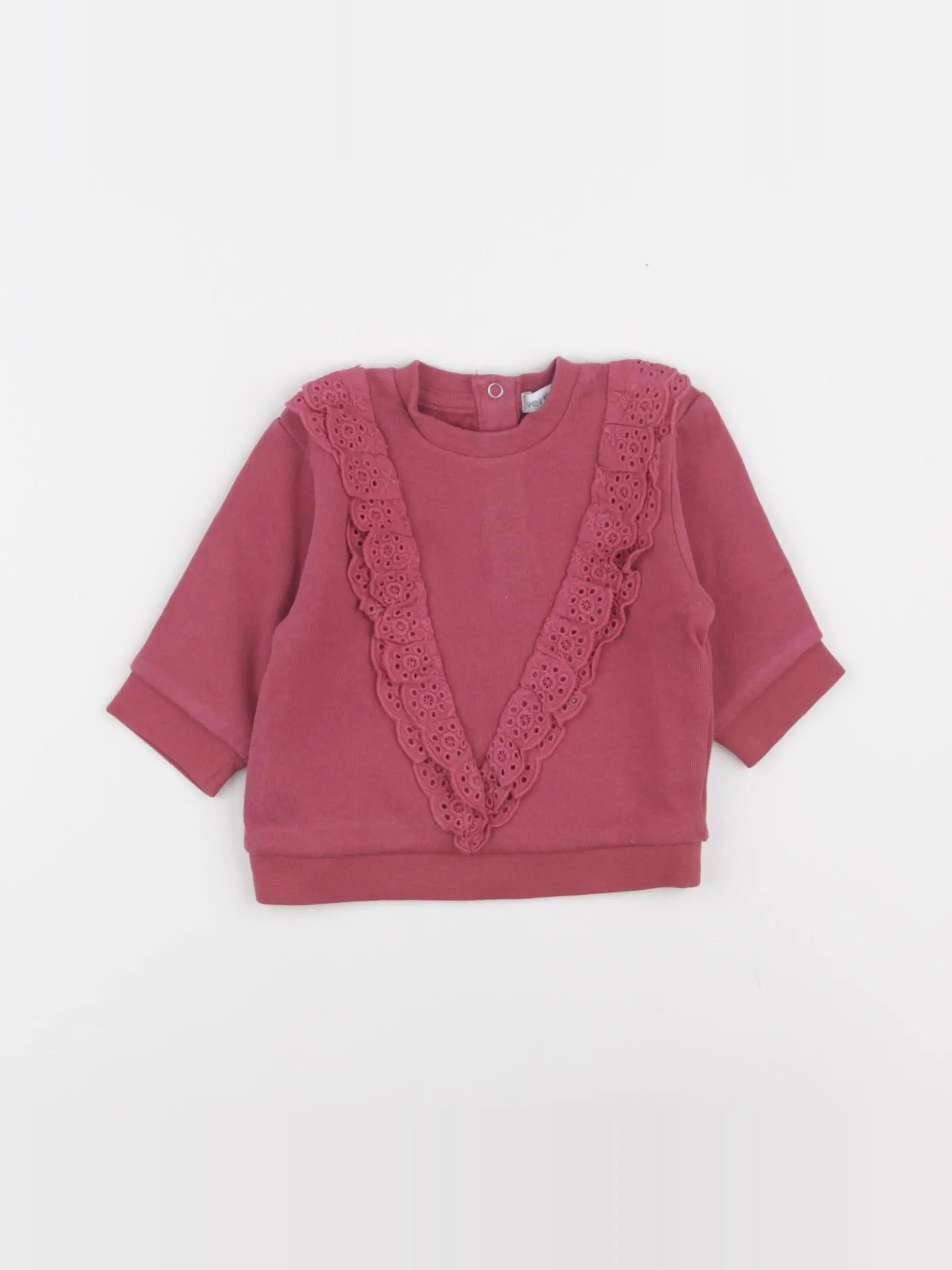 Vertbaudet - sweat rose - 3 mois