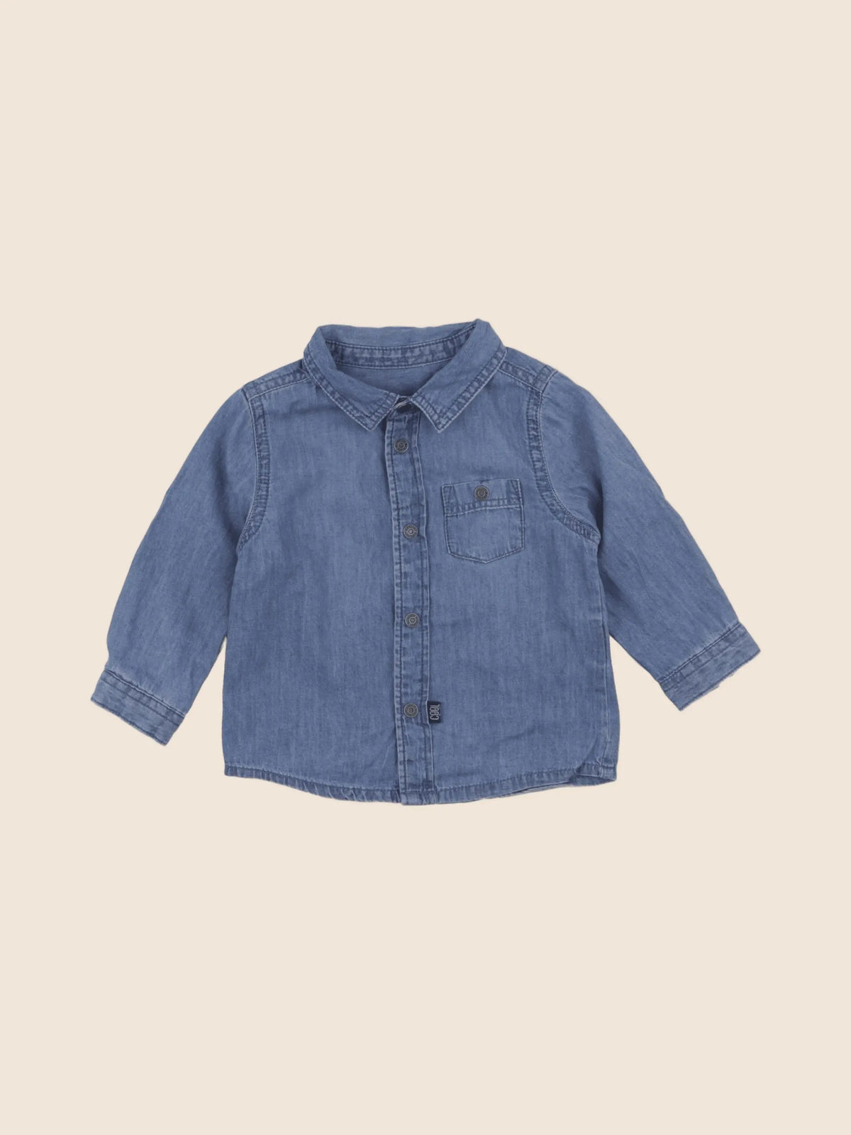 Vertbaudet - chemise bleu - 9 mois