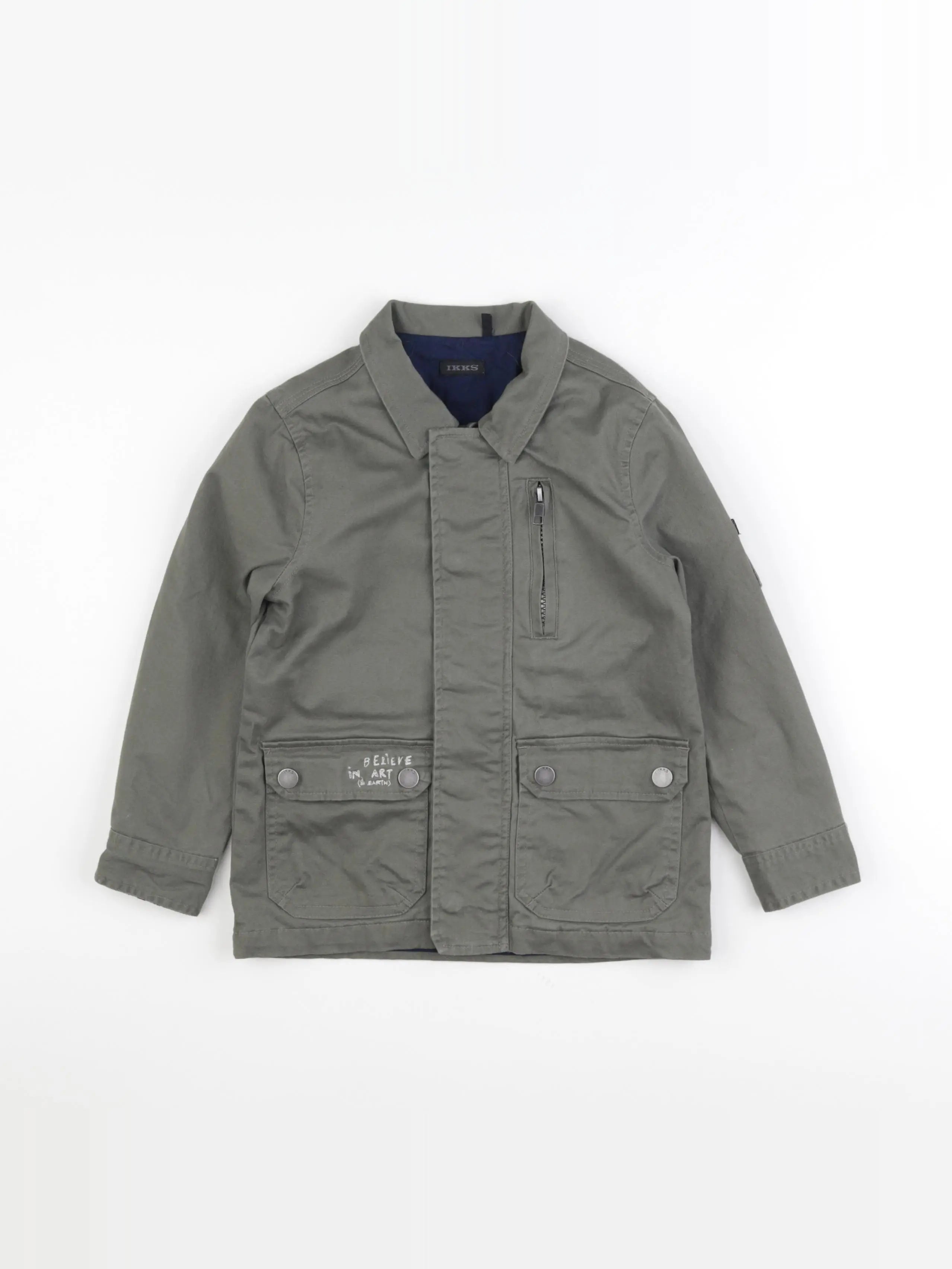 IKKS - veste imprimé au dos, doublé vert - 4 ans