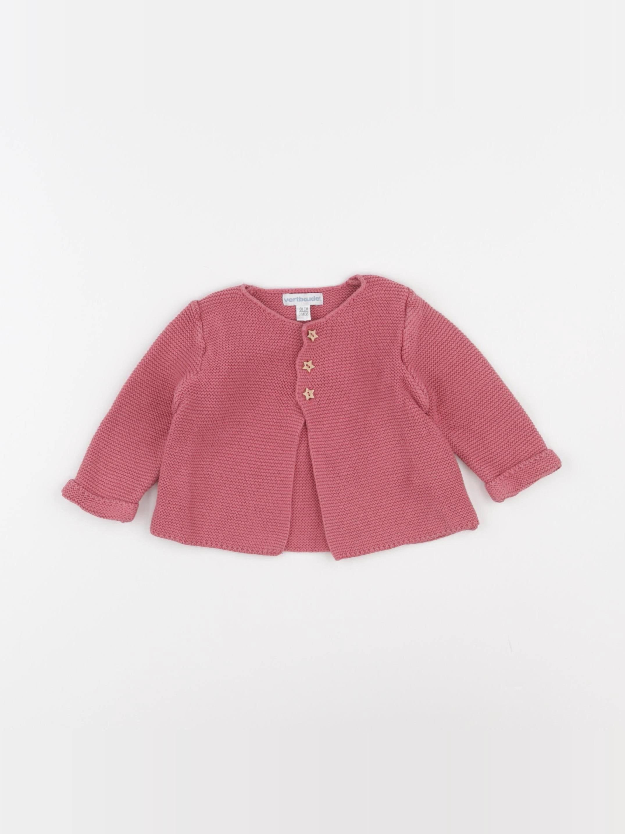 Vertbaudet - gilet rose - 3 mois