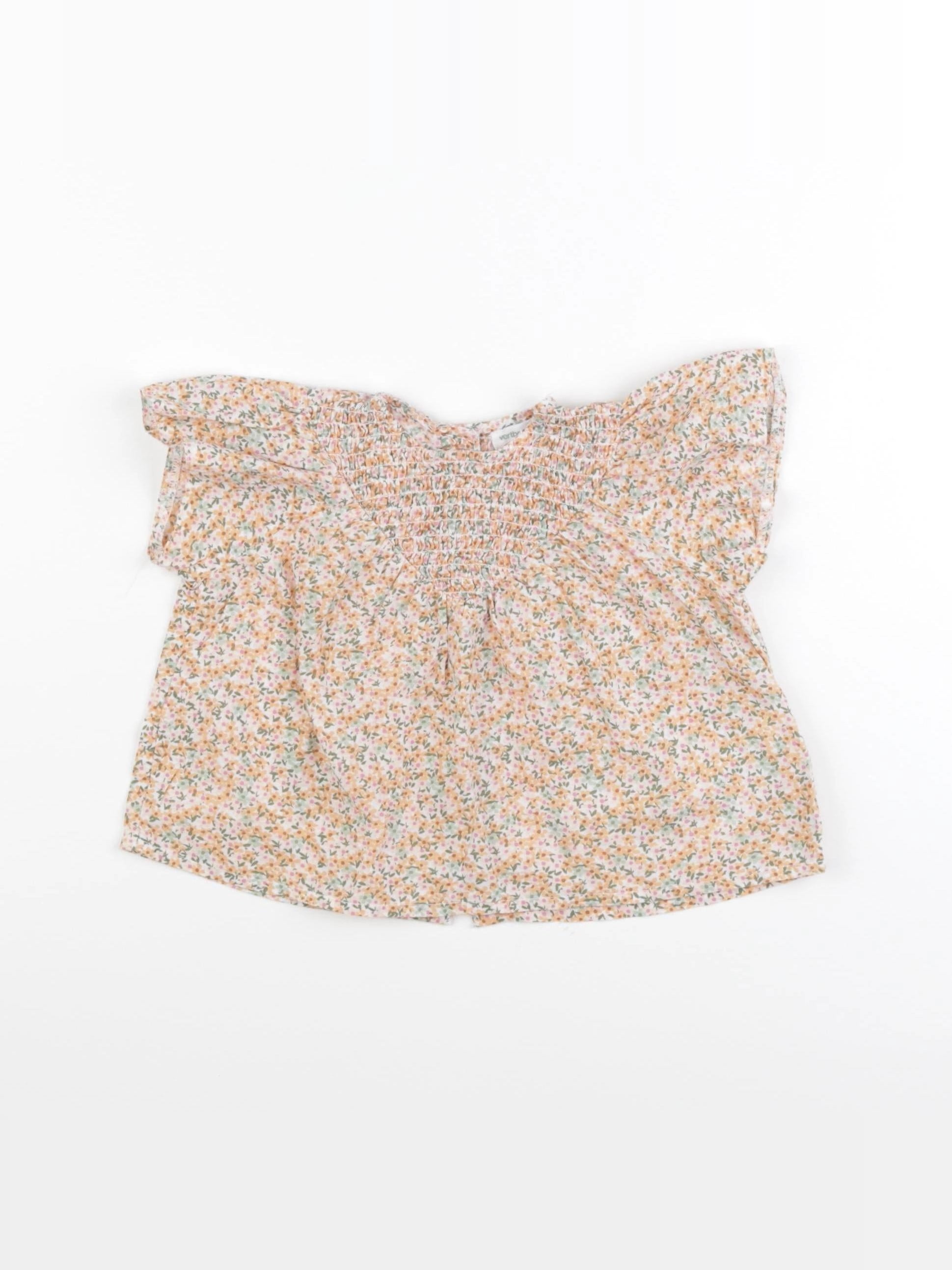 Vertbaudet - blouse rose, orange - 9 mois