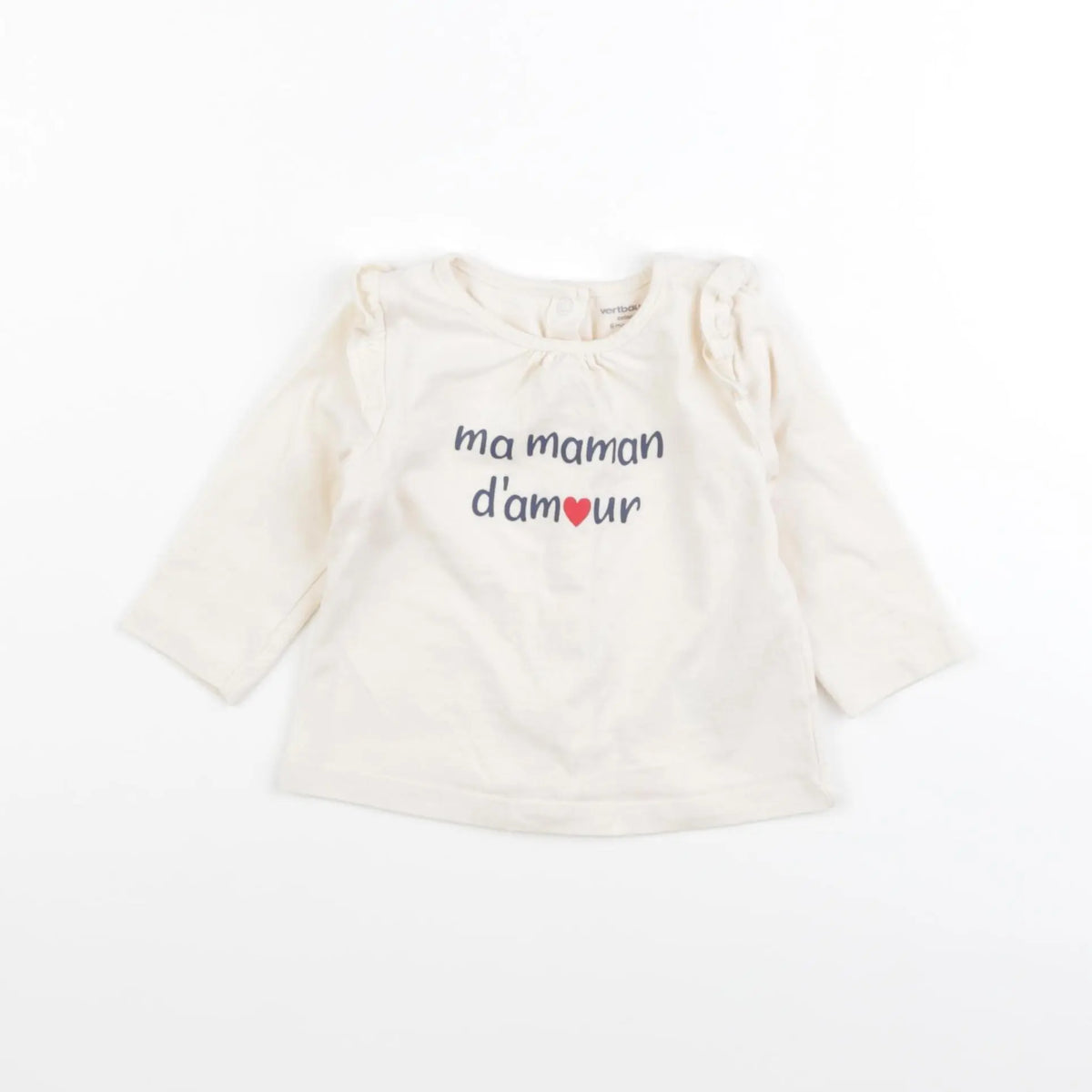 Vertbaudet - tee-shirt beige - 6 mois