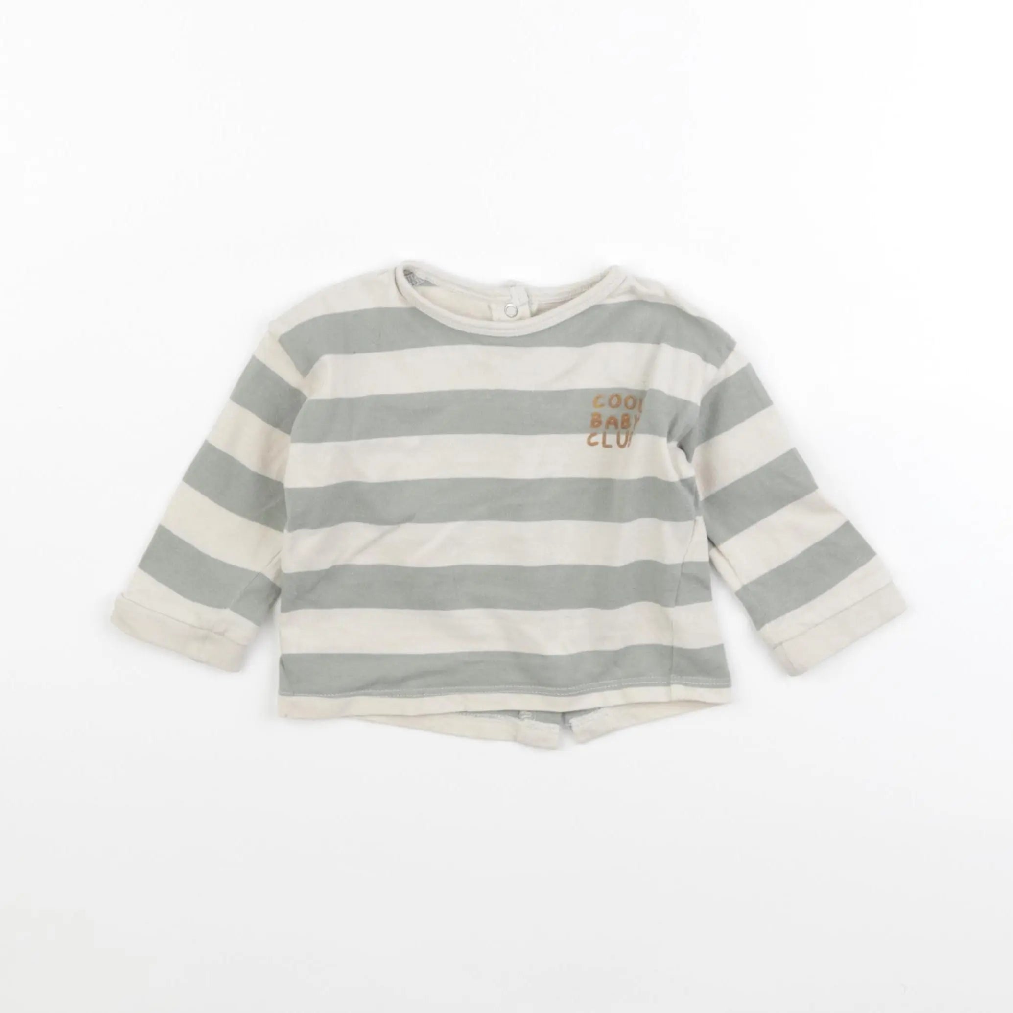 Vertbaudet - tee-shirt beige, vert - 9 mois