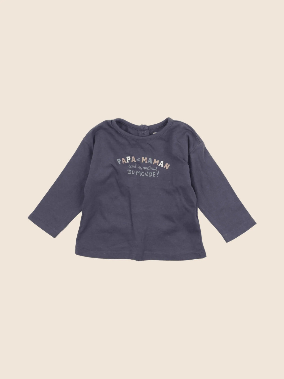 Vertbaudet - tee-shirt gris - 9 mois