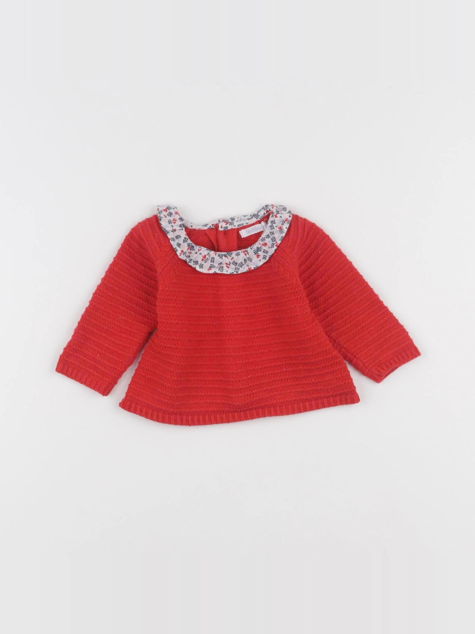 Boutchou - pull rouge - 3 mois