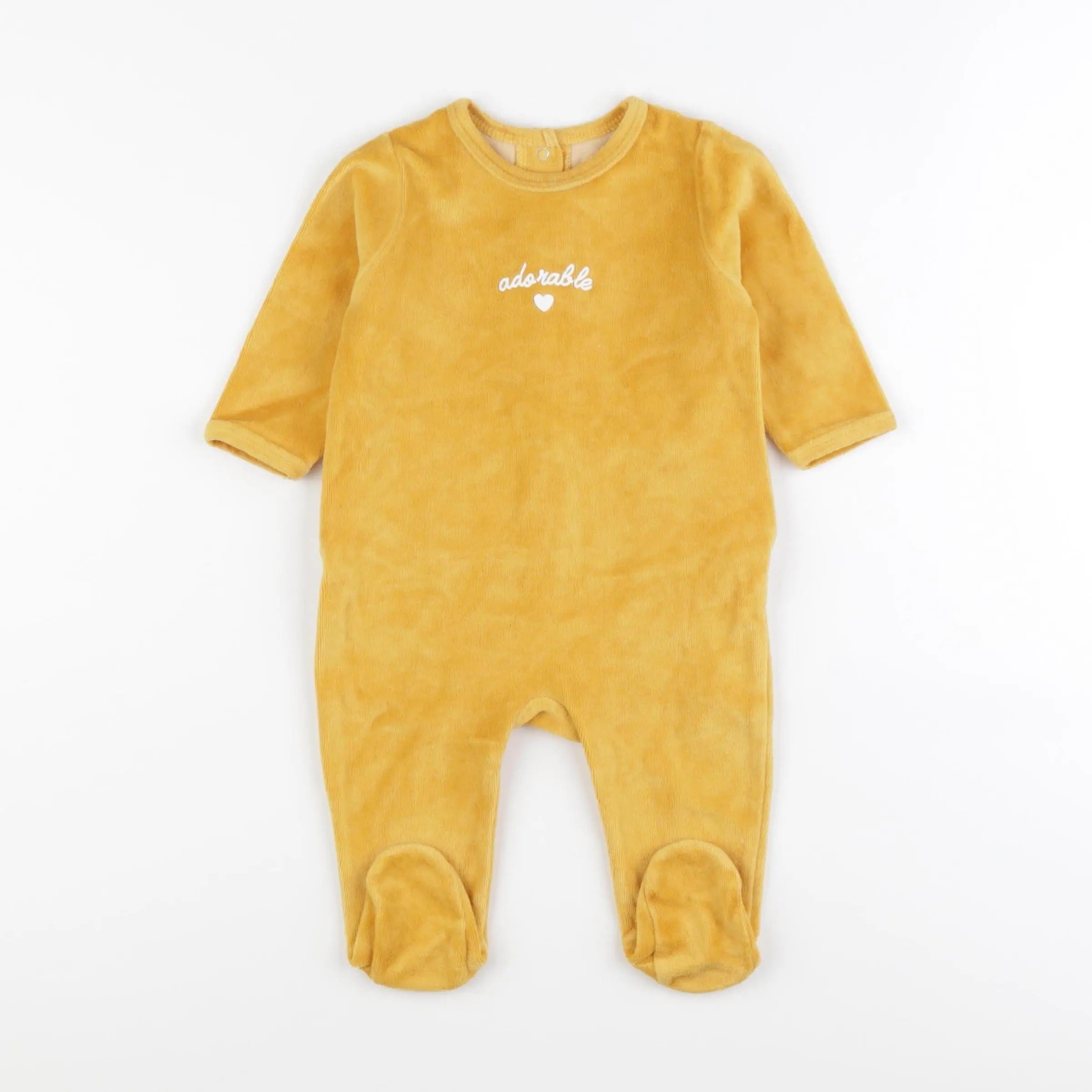 Vertbaudet - pyjama velours jaune - 6 mois