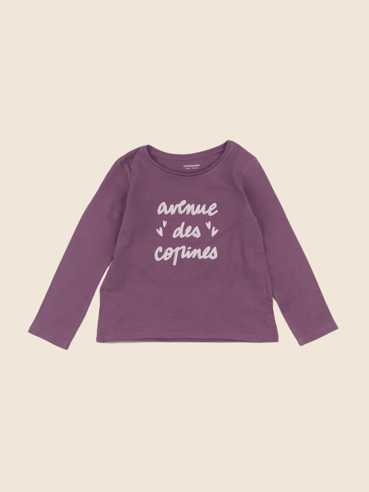 Vertbaudet - tee-shirt violet - 4 ans