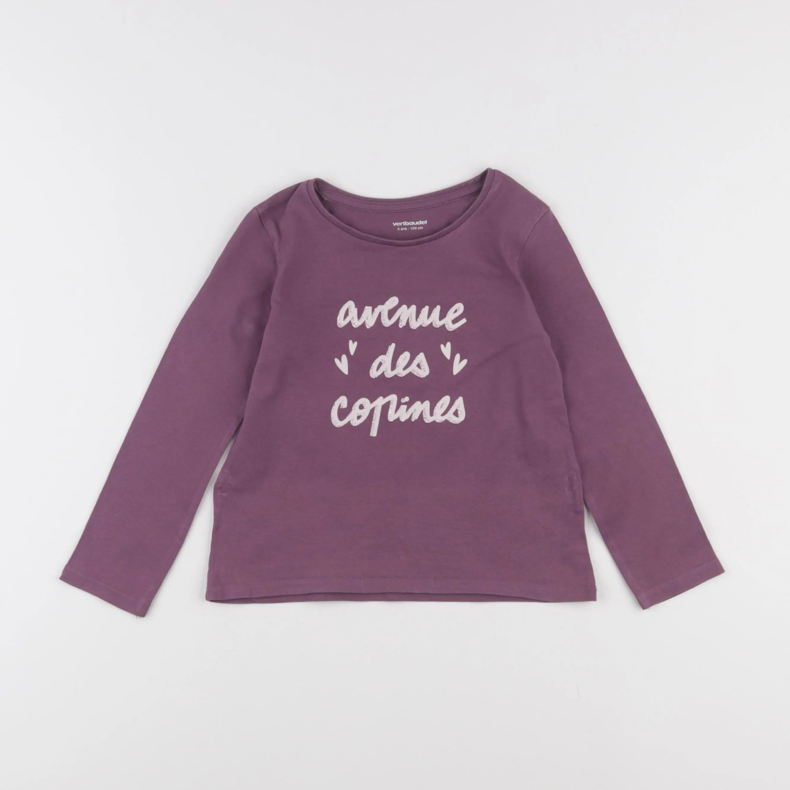Vertbaudet - tee-shirt violet - 4 ans