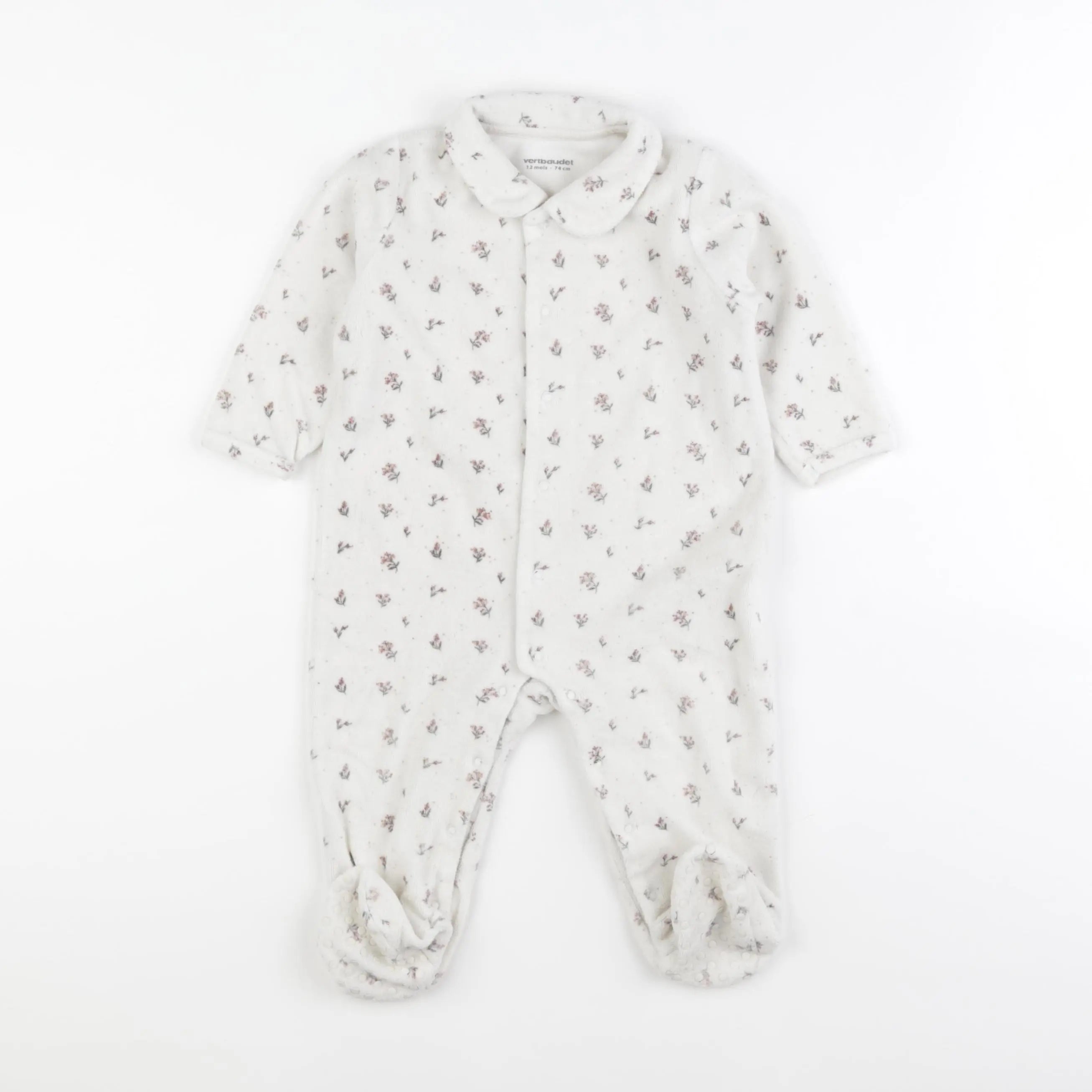 Vertbaudet - pyjama velours beige - 12 mois