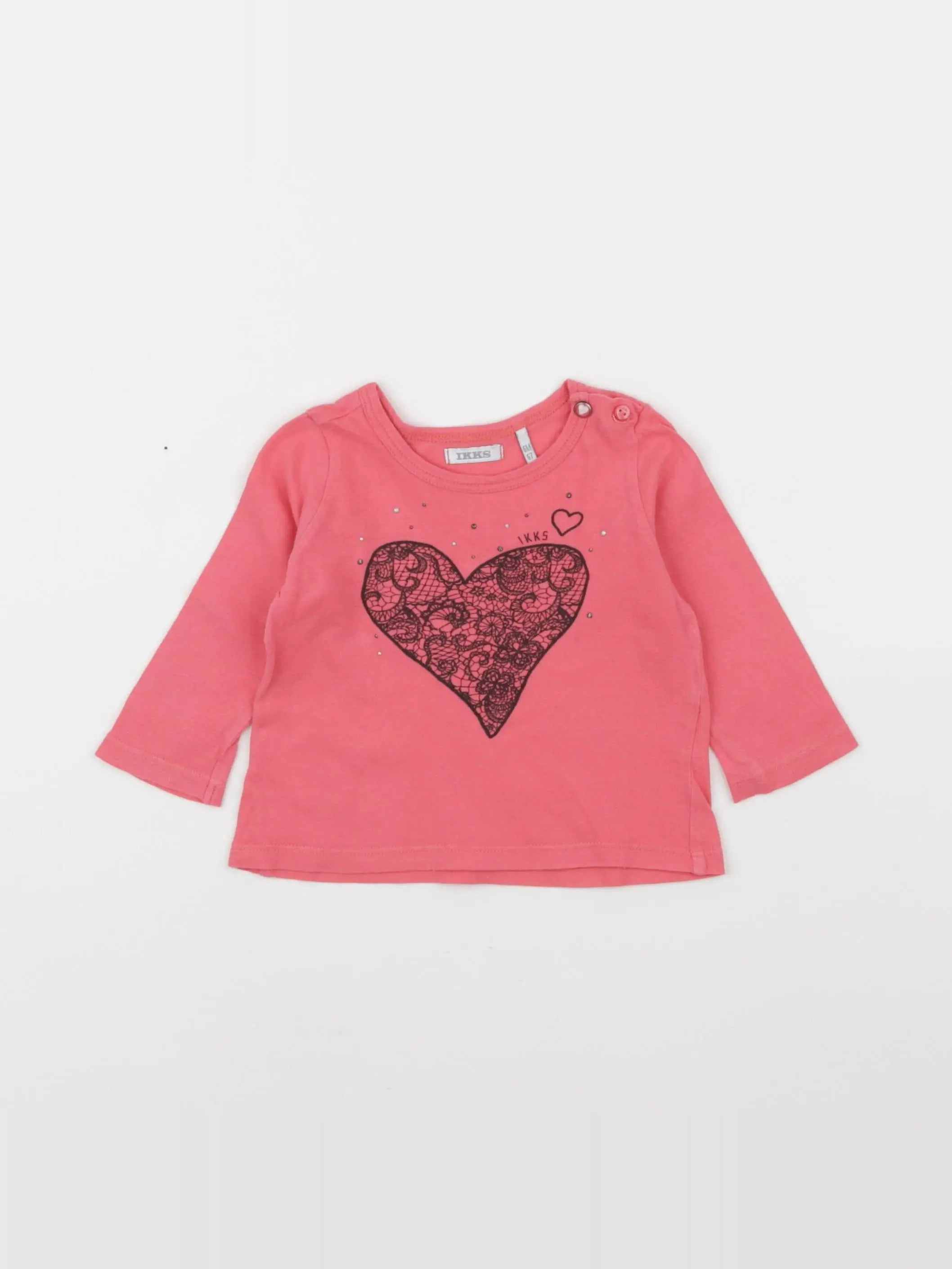 IKKS - tee-shirt rose - 6 mois