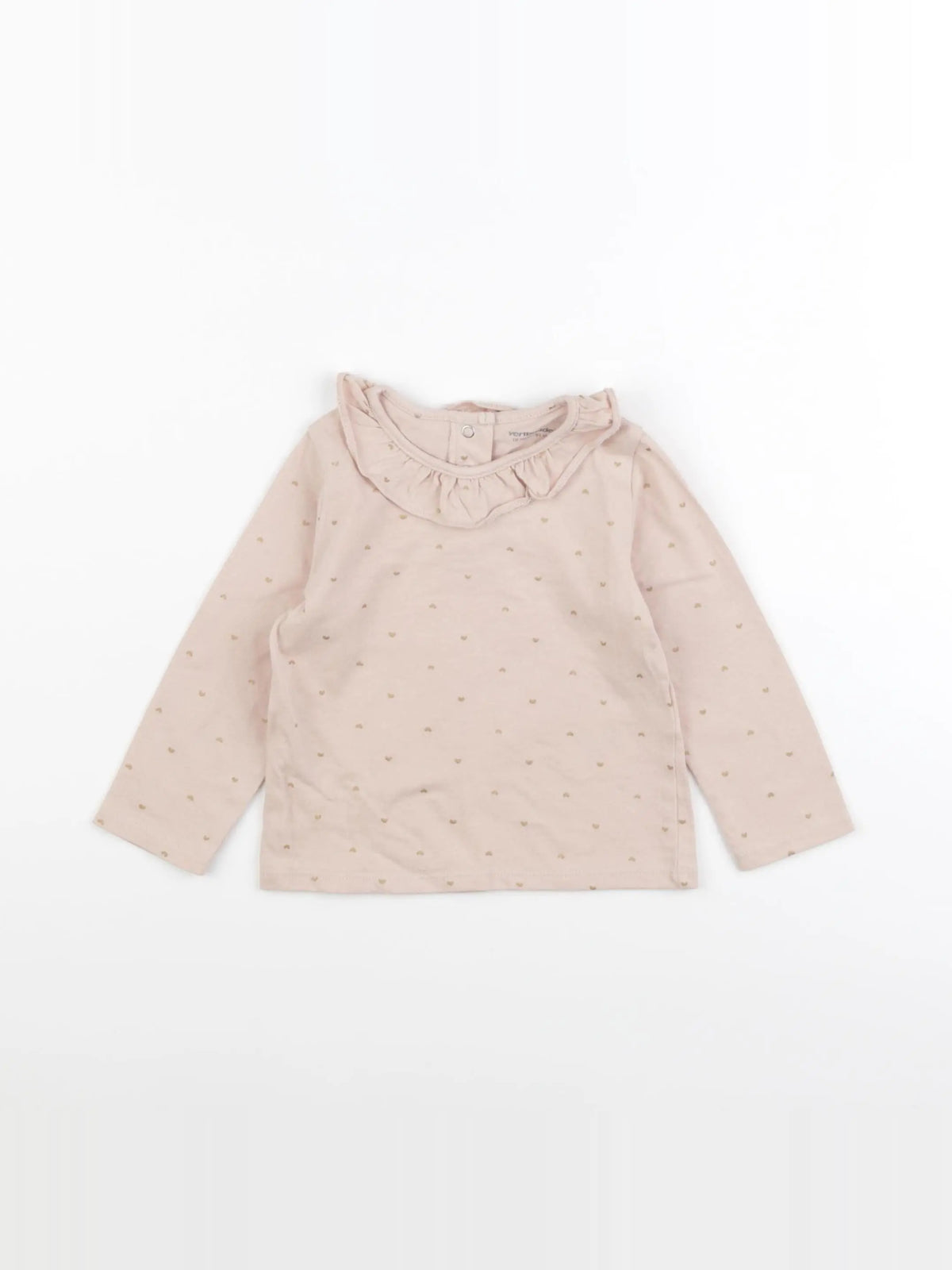 Vertbaudet - tee-shirt rose, or - 18 mois