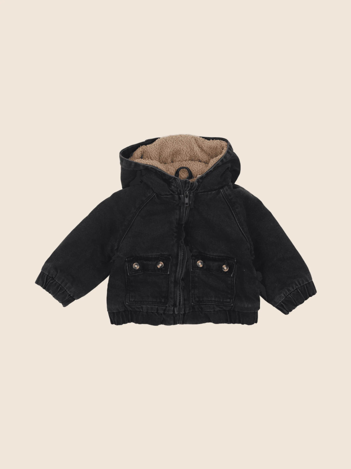 Vertbaudet - veste doublé noir - 9 mois