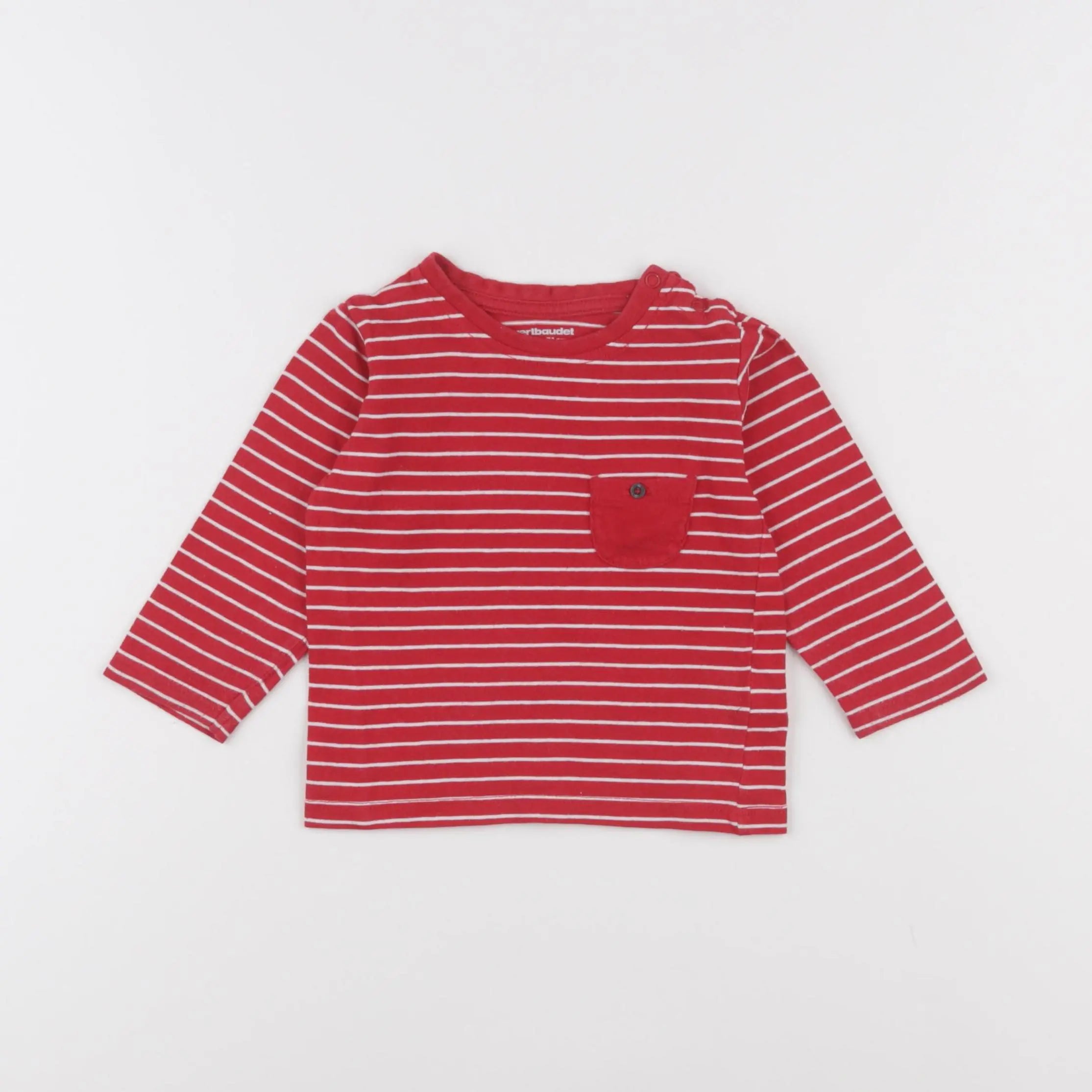 Vertbaudet - tee-shirt rouge - 9 mois