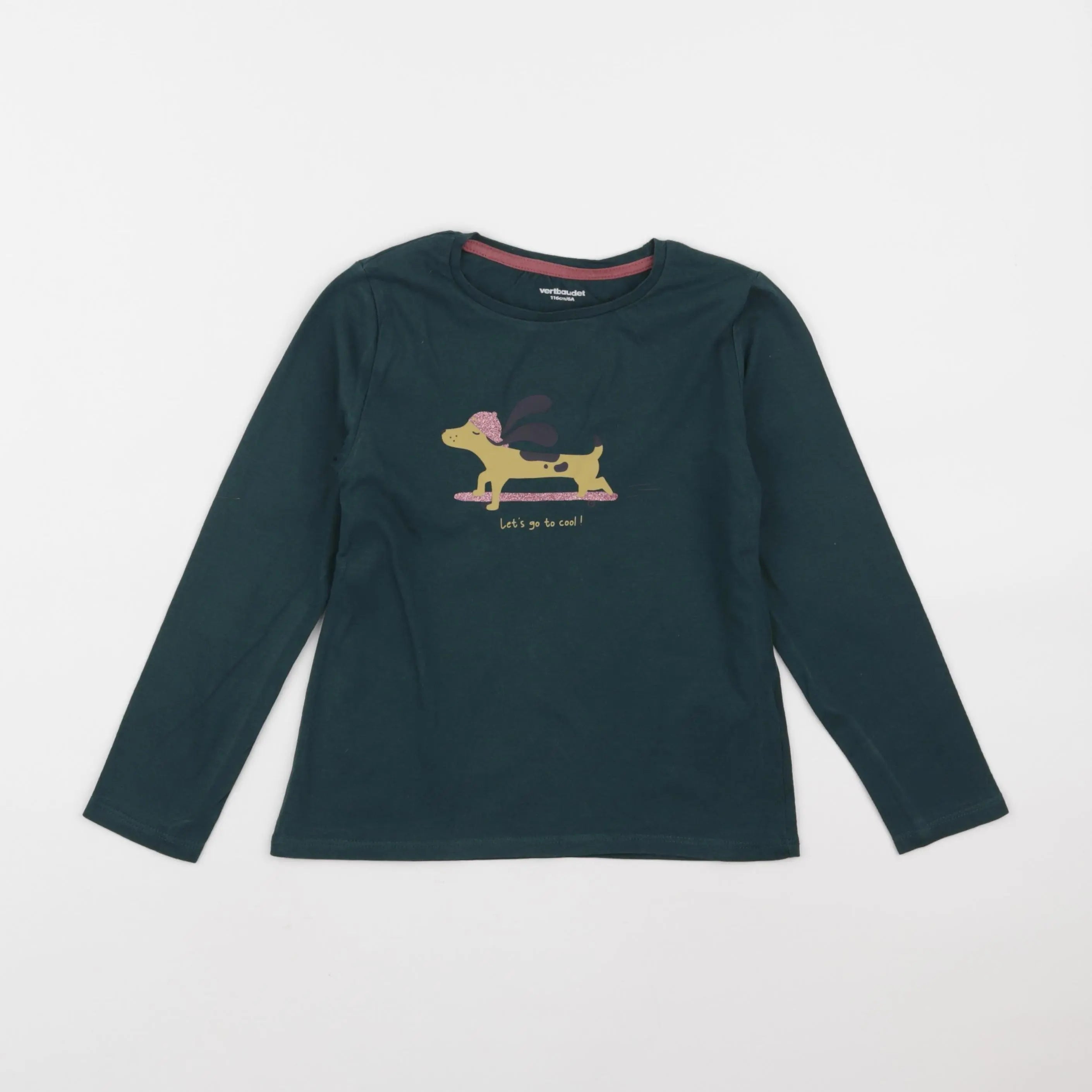 Vertbaudet - tee-shirt vert - 6 ans