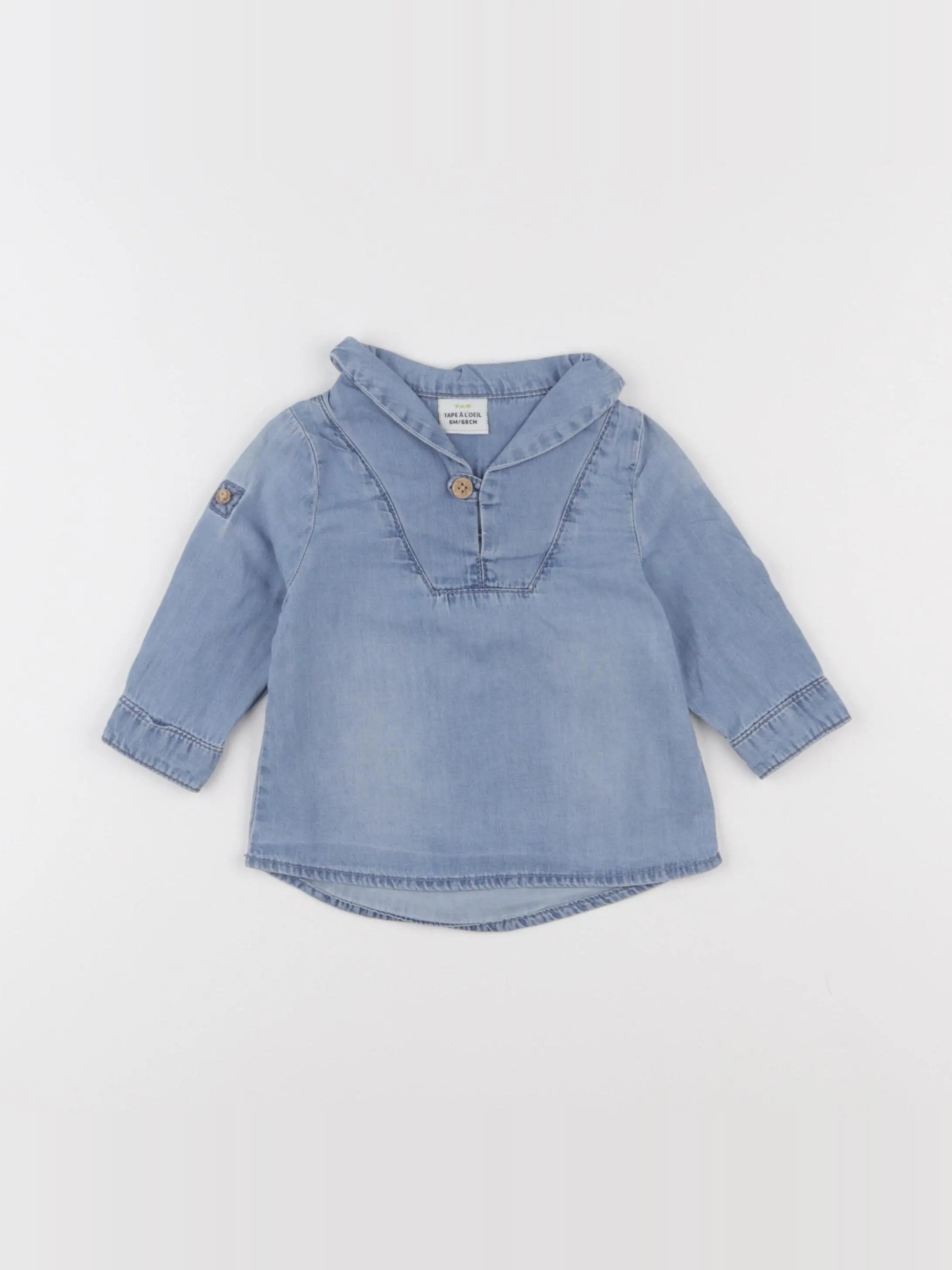 Tape à l'oeil - blouse imprimé au dos bleu - 6 mois