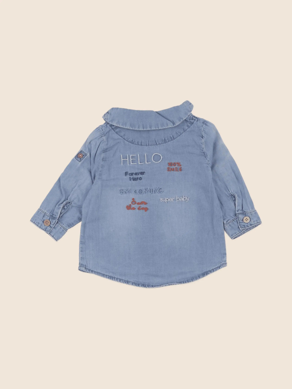 Tape à l'oeil - blouse imprimé au dos bleu - 6 mois