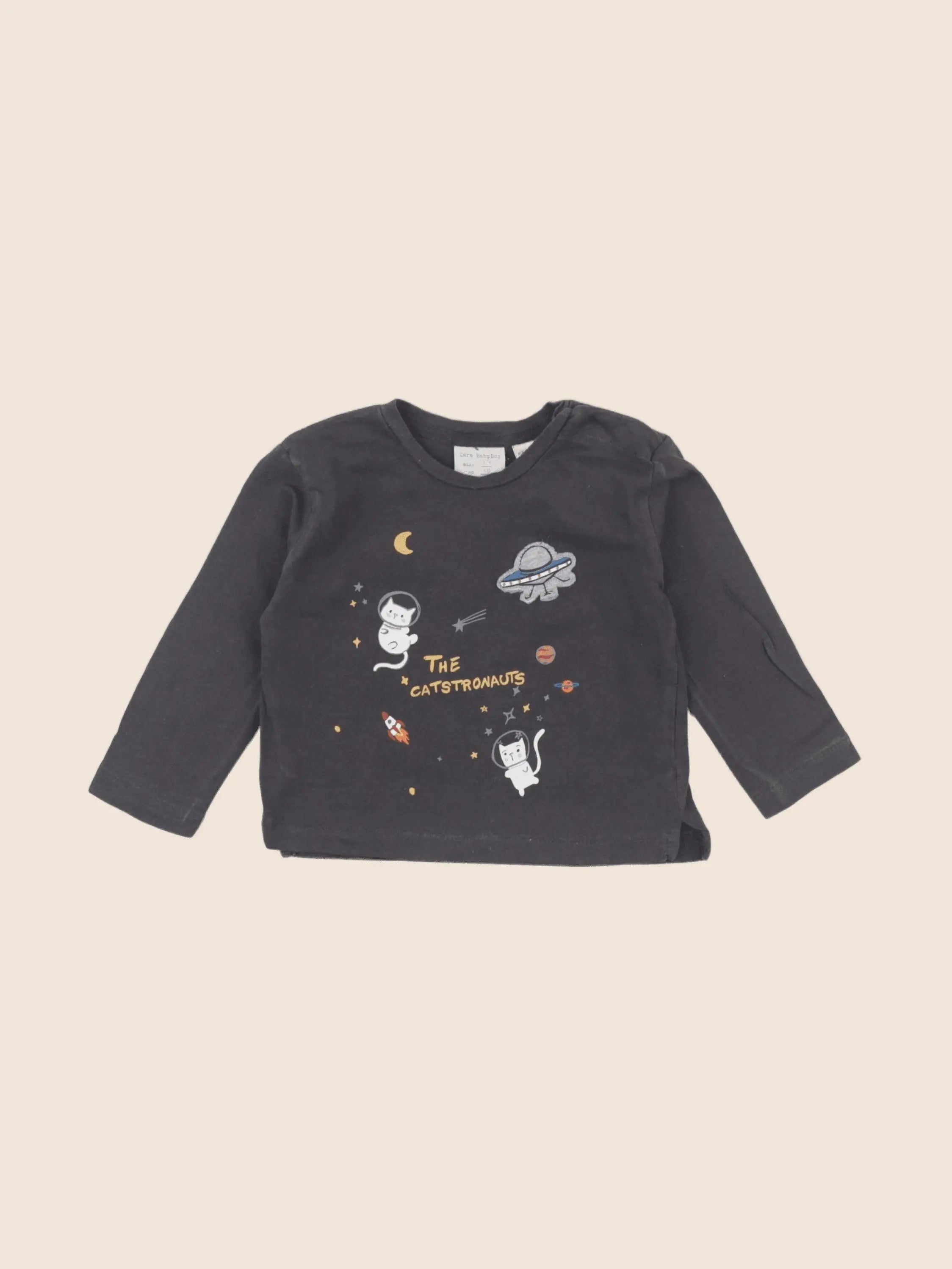 Zara - tee-shirt gris - 3/6 mois