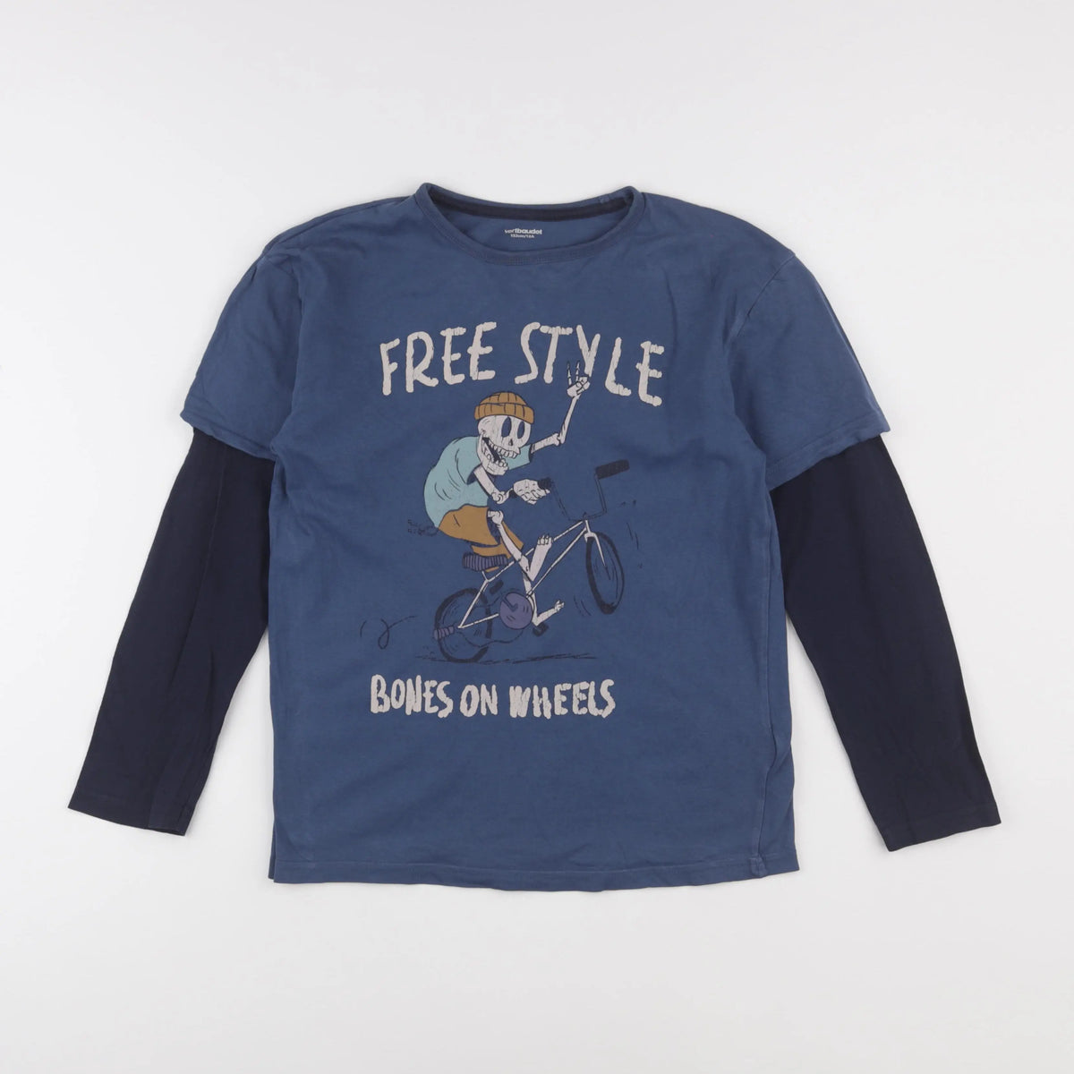 Vertbaudet - tee-shirt bleu - 12 ans