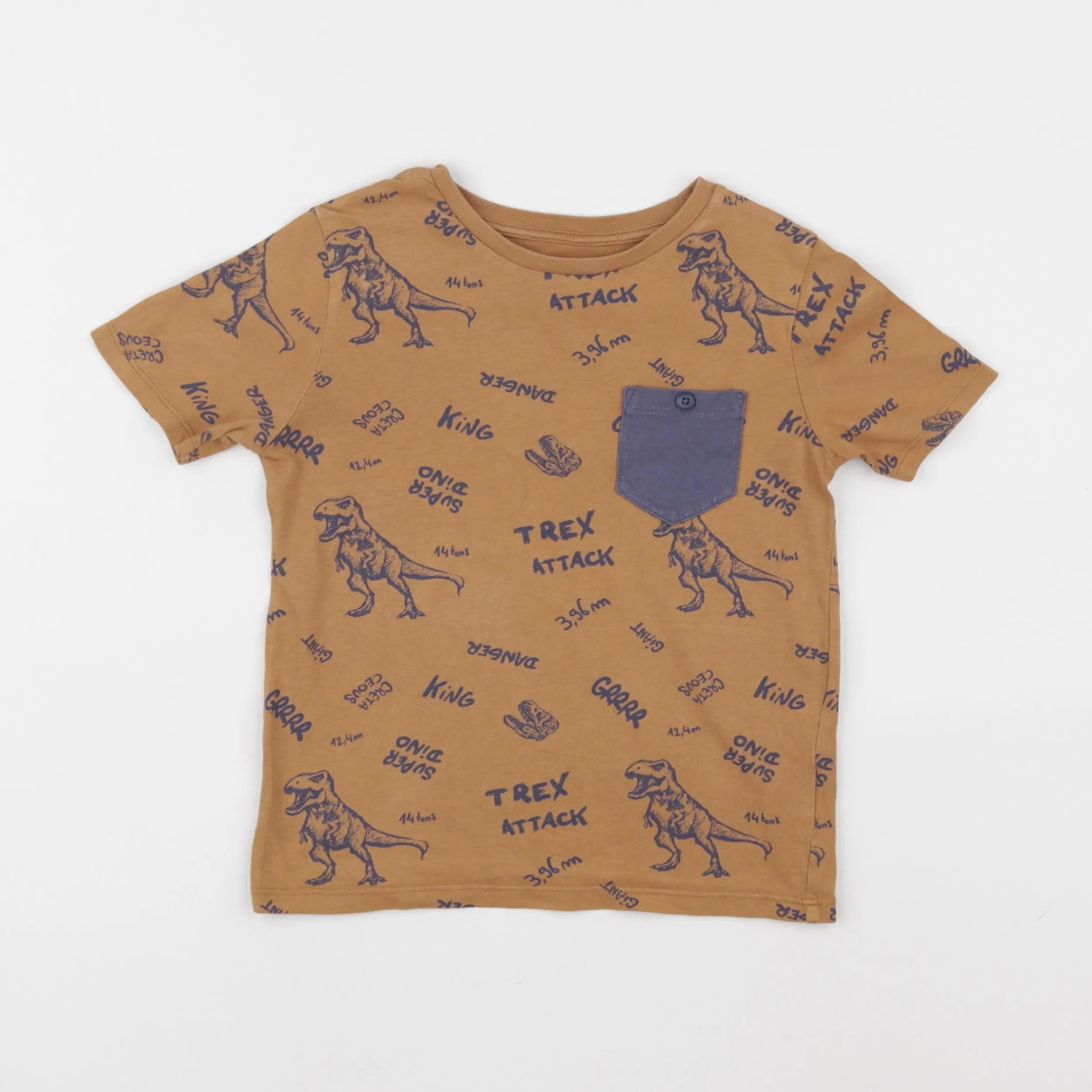Vertbaudet - tee-shirt marron, bleu - 6 ans