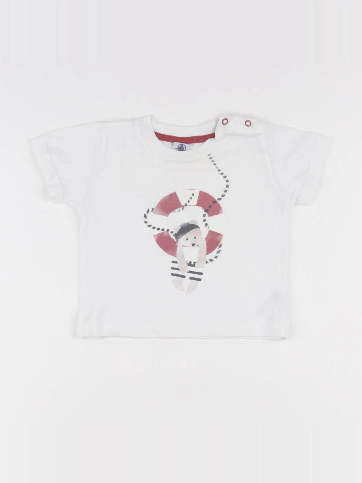 Petit Bateau - tee-shirt blanc - 6 mois