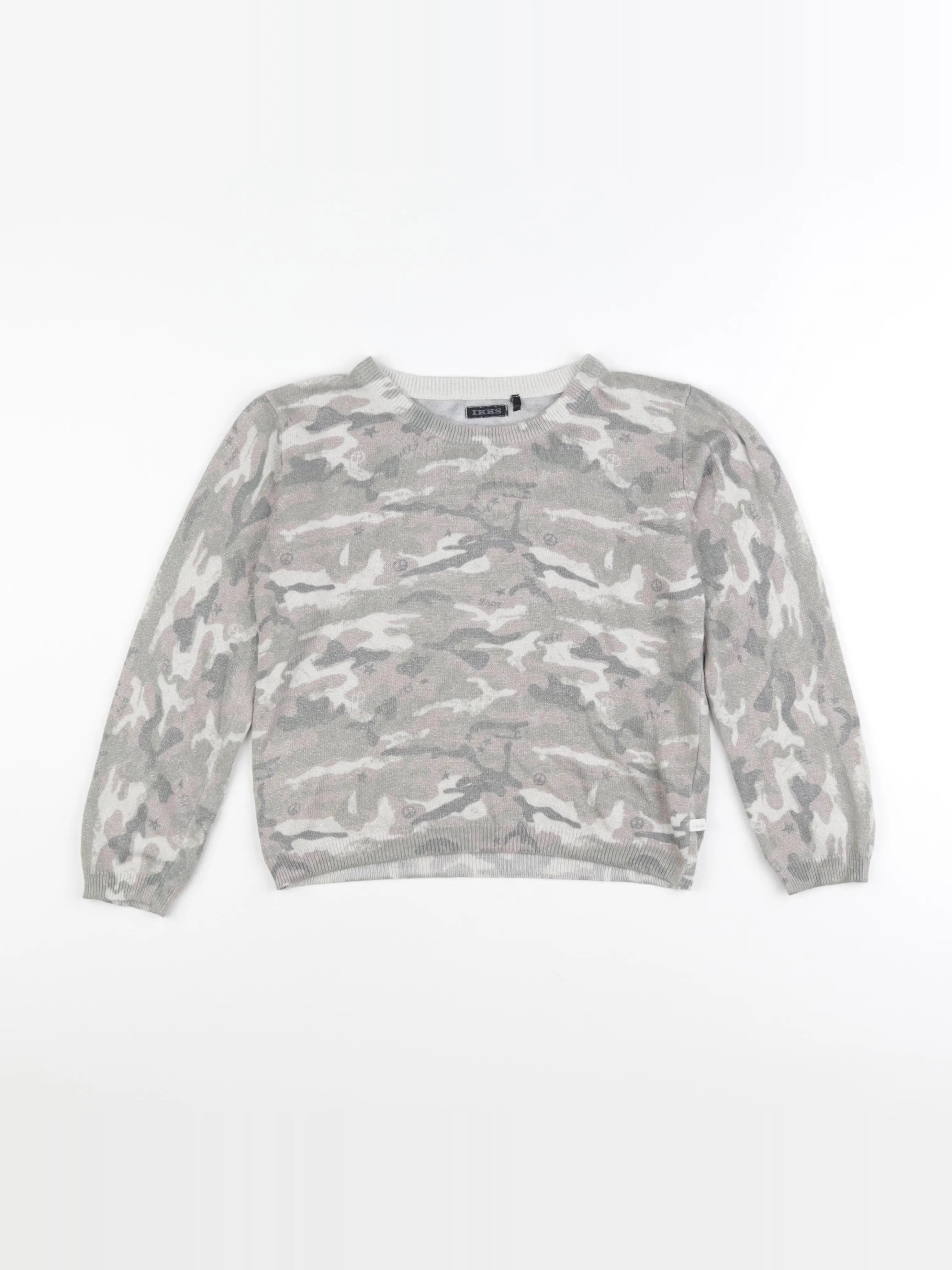 IKKS - pull beige, vert - 8 ans