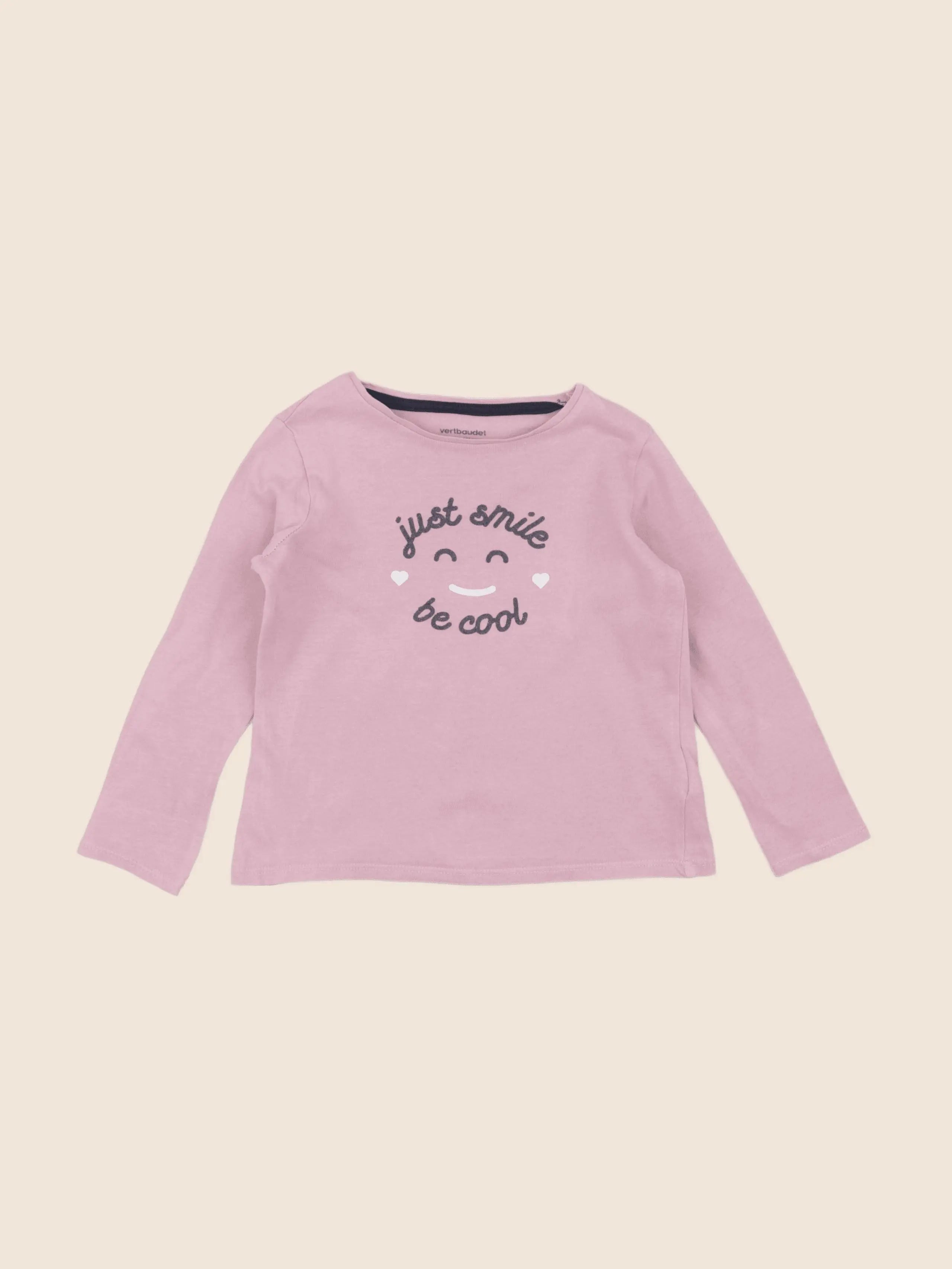 Vertbaudet - tee-shirt rose - 4 ans