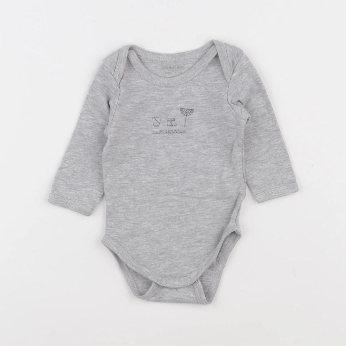 Vertbaudet - body gris - 6 mois