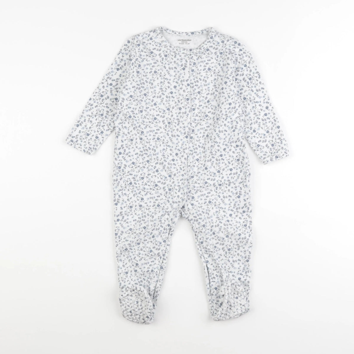 Vertbaudet - pyjama coton blanc, bleu - 18 mois