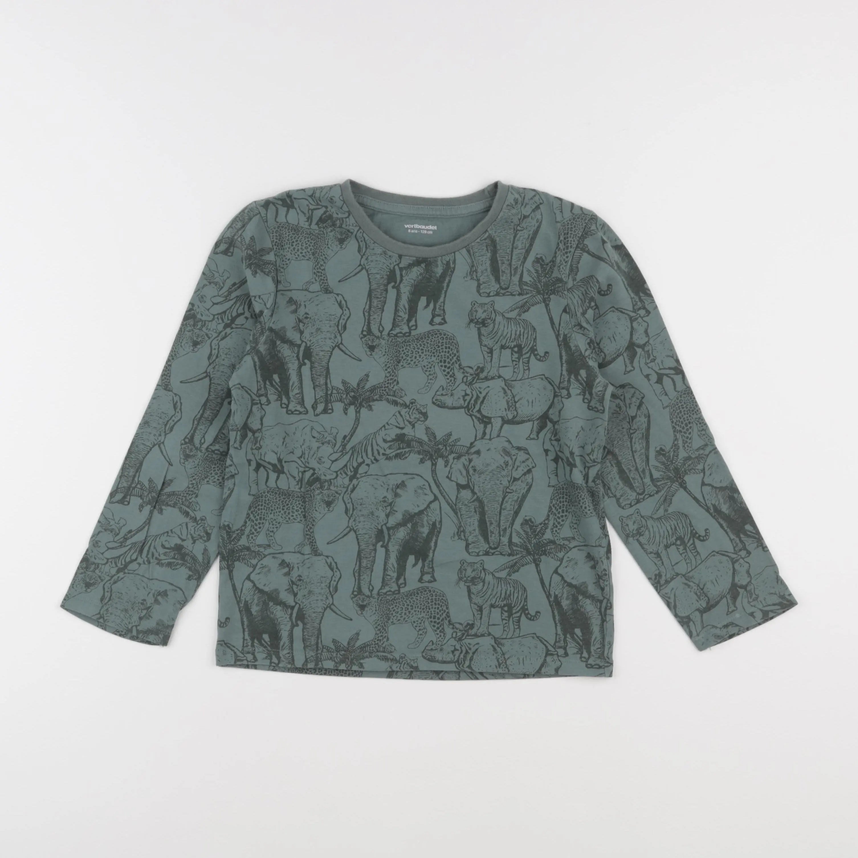 Vertbaudet - tee-shirt vert - 8 ans