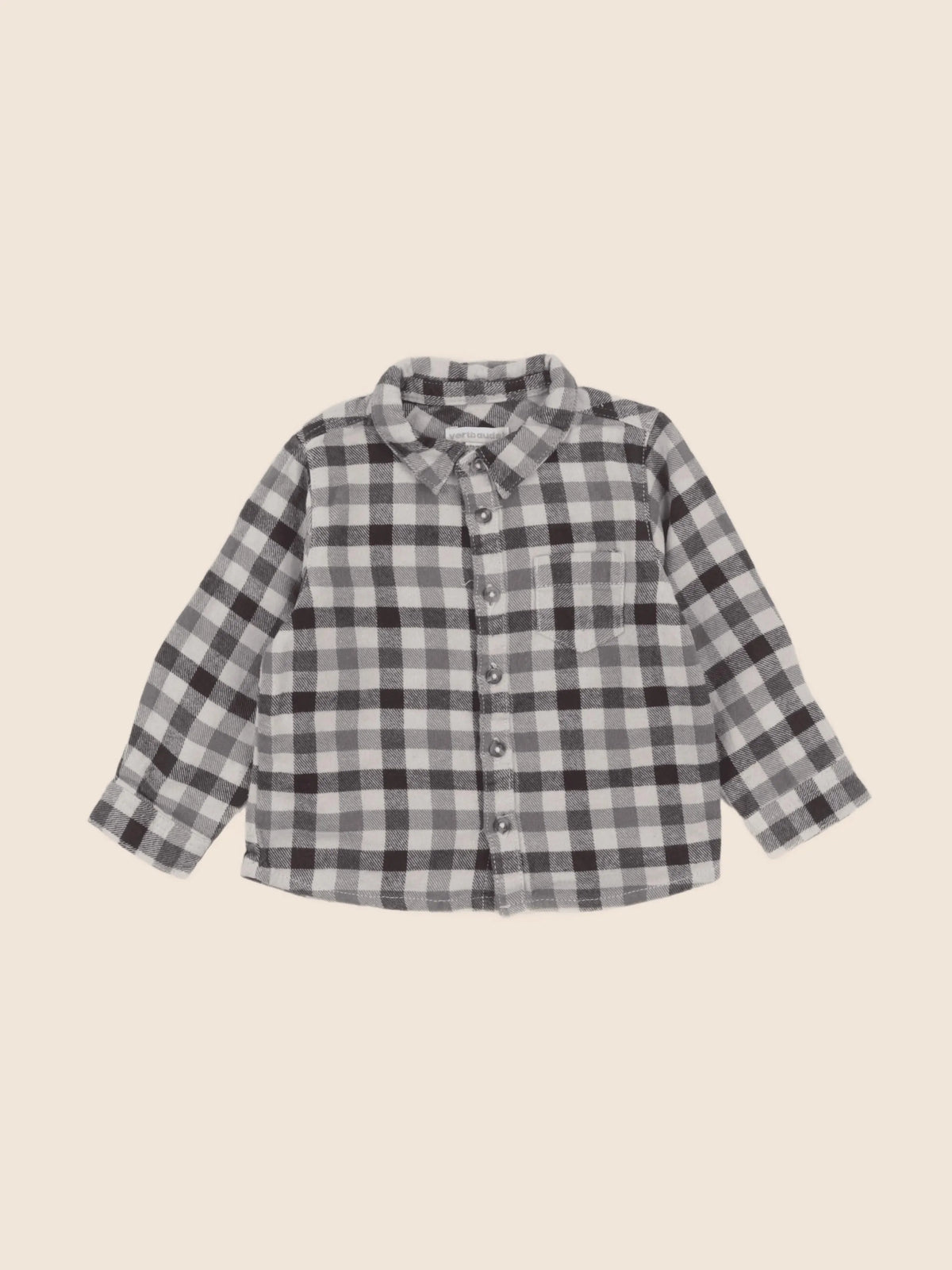 Vertbaudet - chemise beige, gris - 24 mois