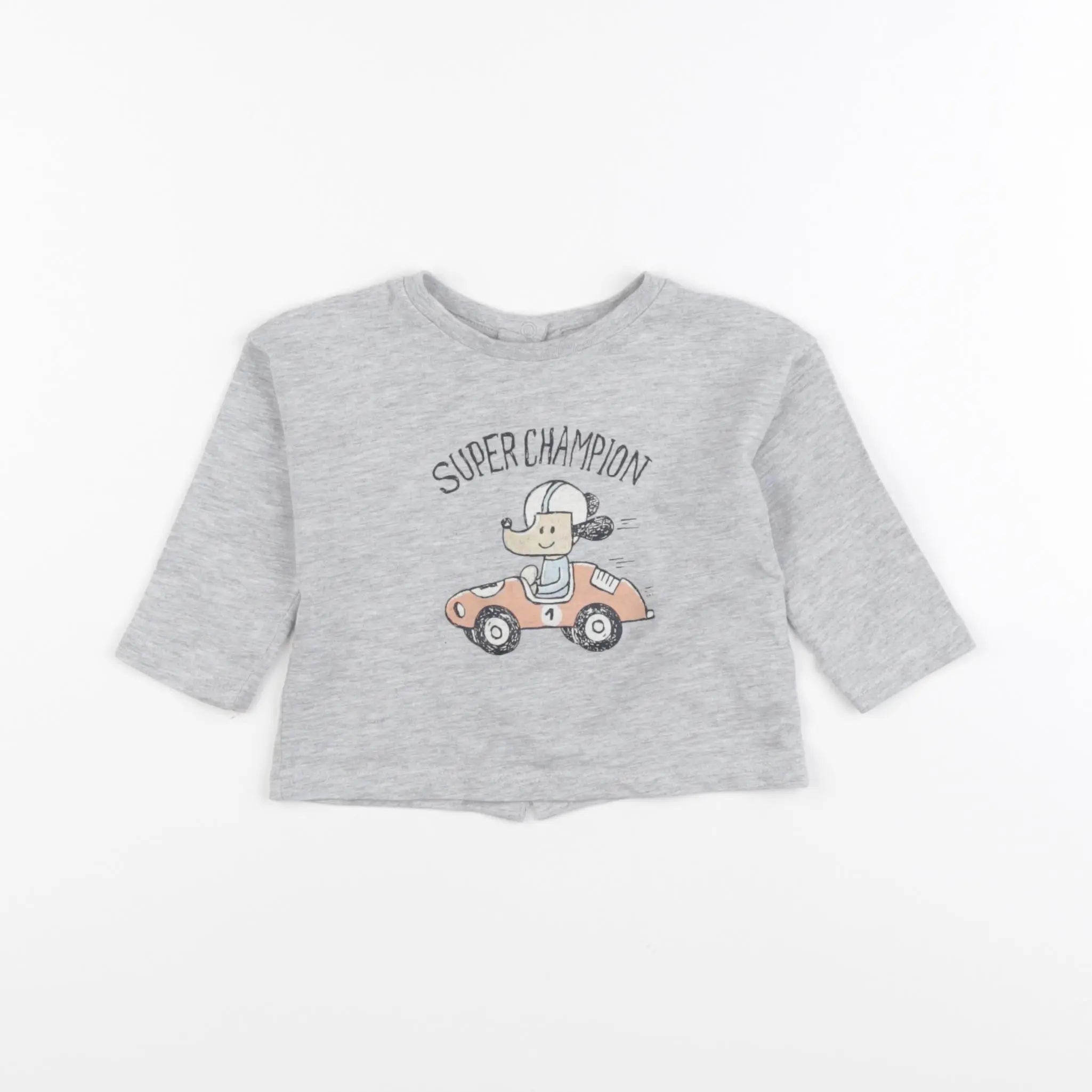 Vertbaudet - tee-shirt gris - 6 mois