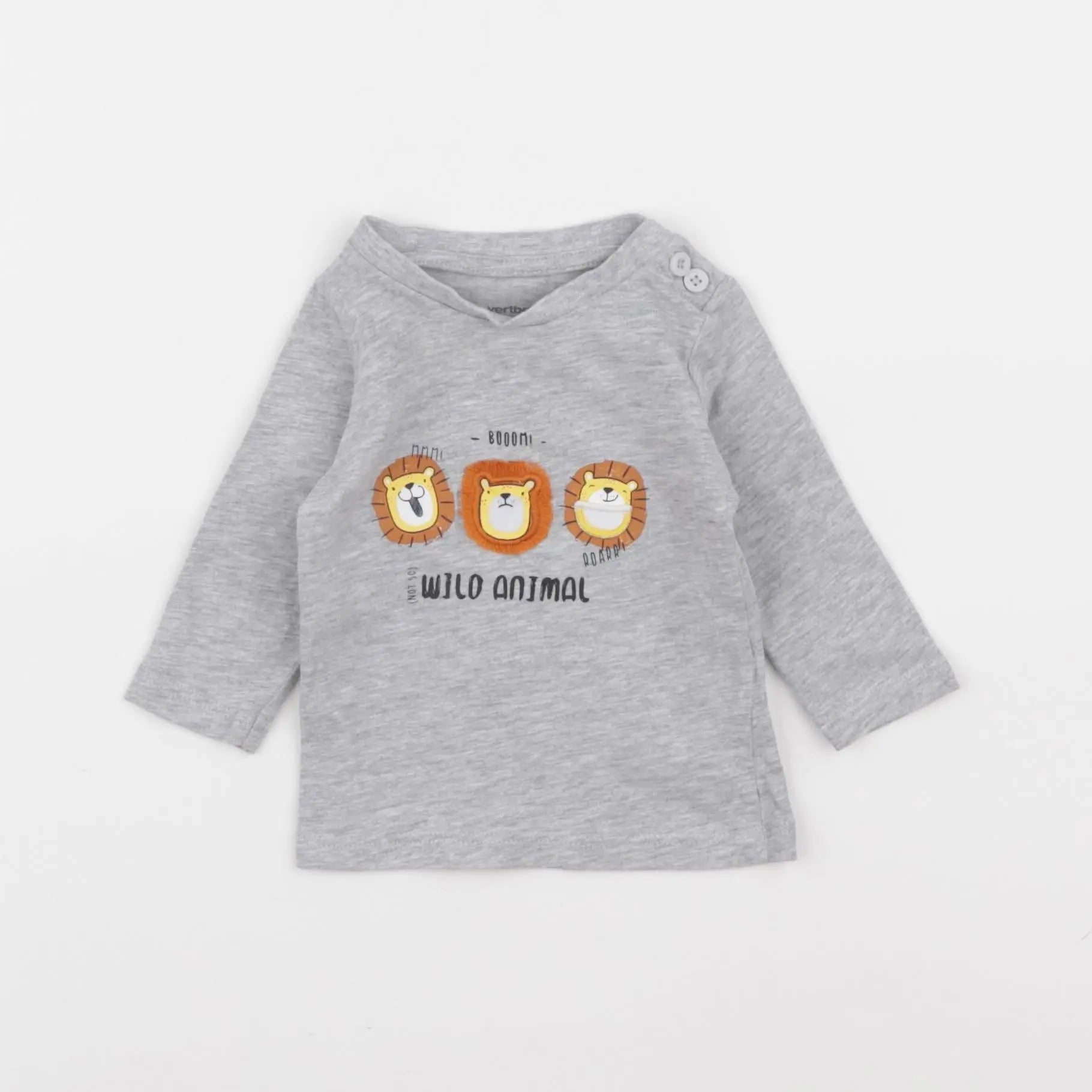Vertbaudet - tee-shirt gris - 3 mois