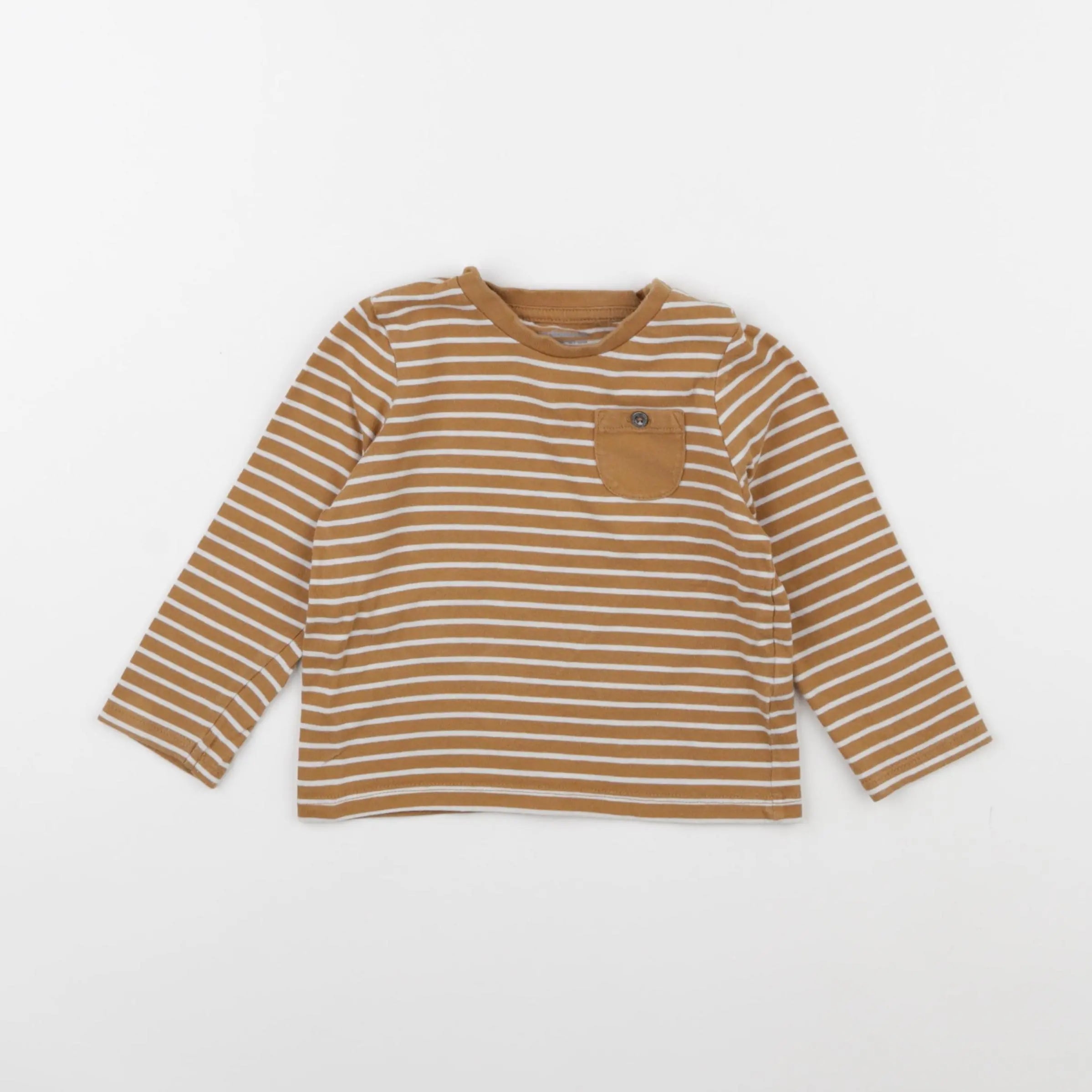 Vertbaudet - tee-shirt marron - 18 mois