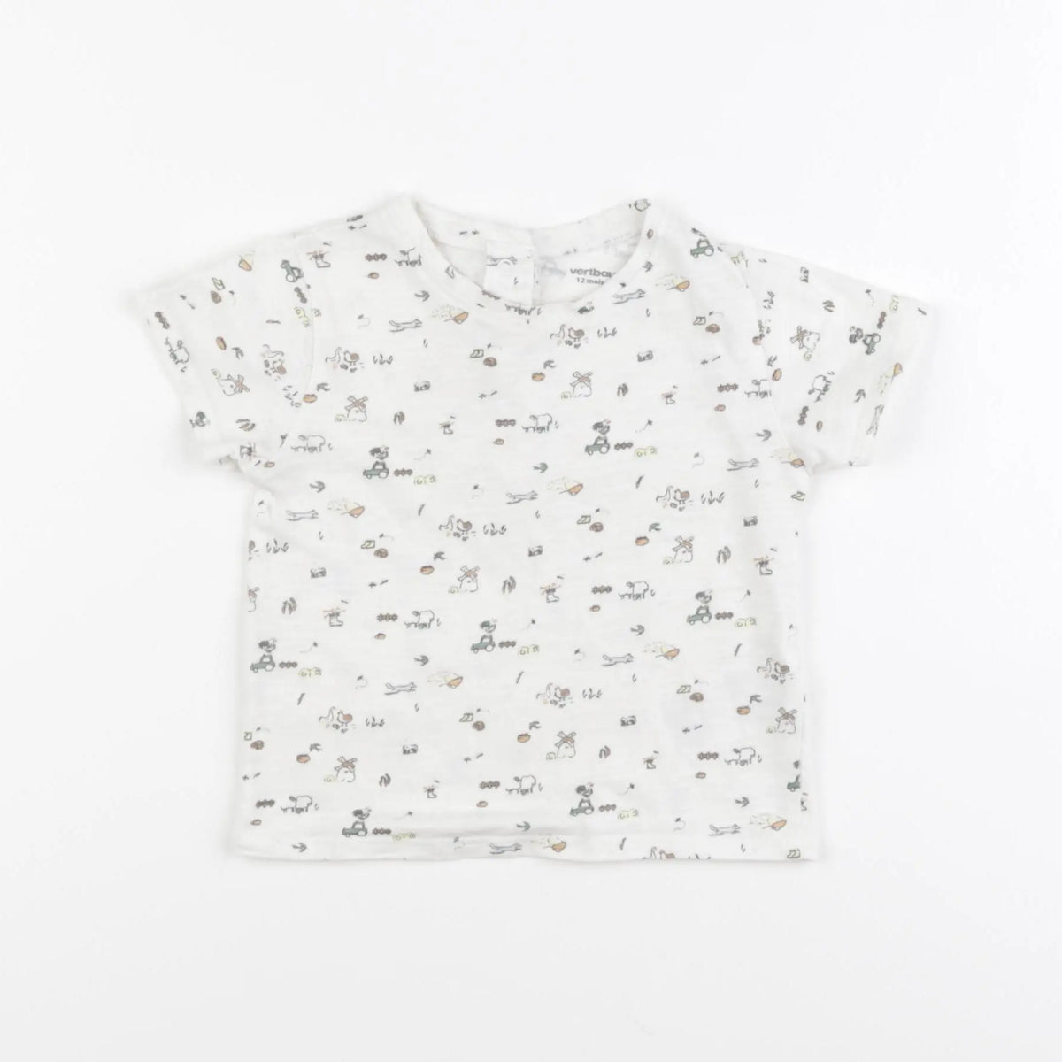 Vertbaudet - tee-shirt beige - 12 mois