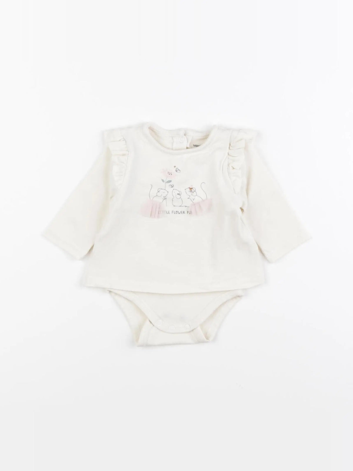 Vertbaudet - body tee-shirt beige - 1 mois