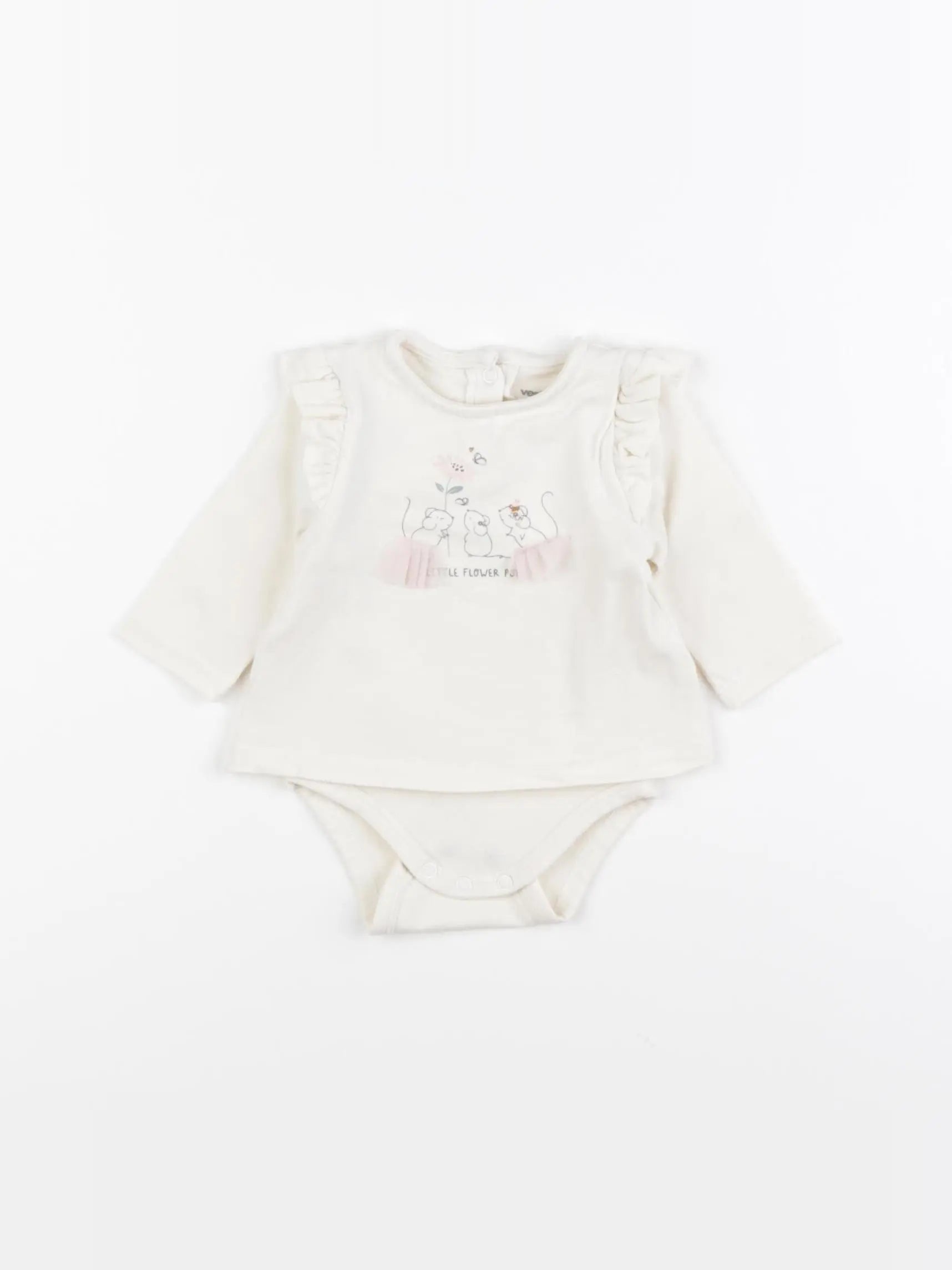 Vertbaudet - body tee-shirt beige - 1 mois