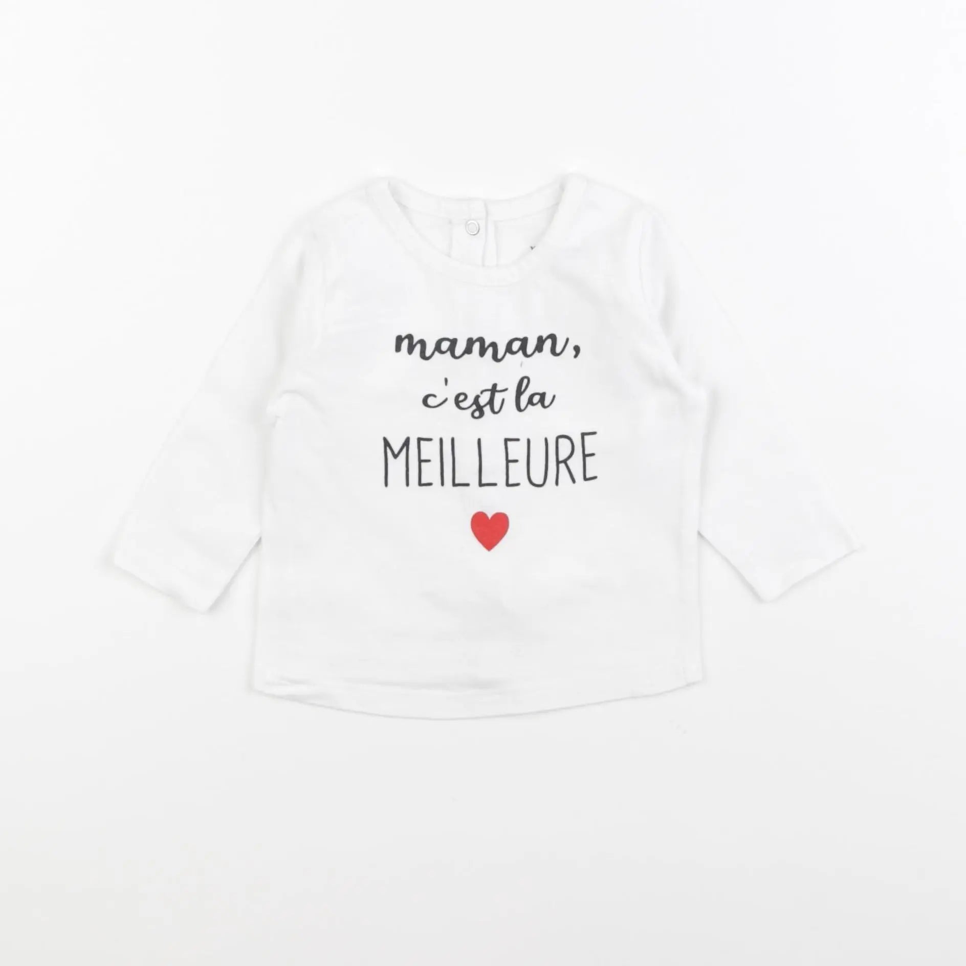 Vertbaudet - tee-shirt blanc - 3 mois