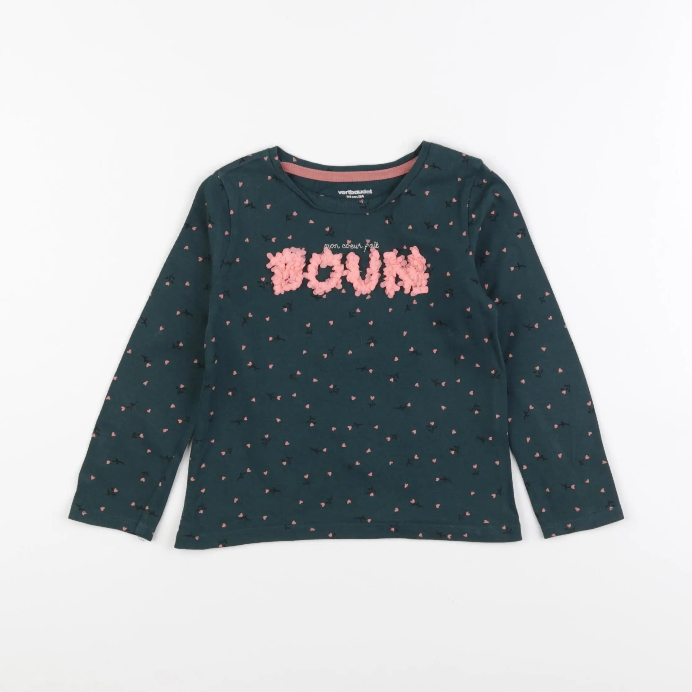 Vertbaudet - tee-shirt vert - 3 ans