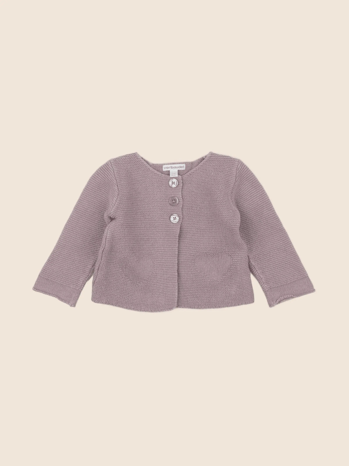 Vertbaudet - gilet violet - 9 mois