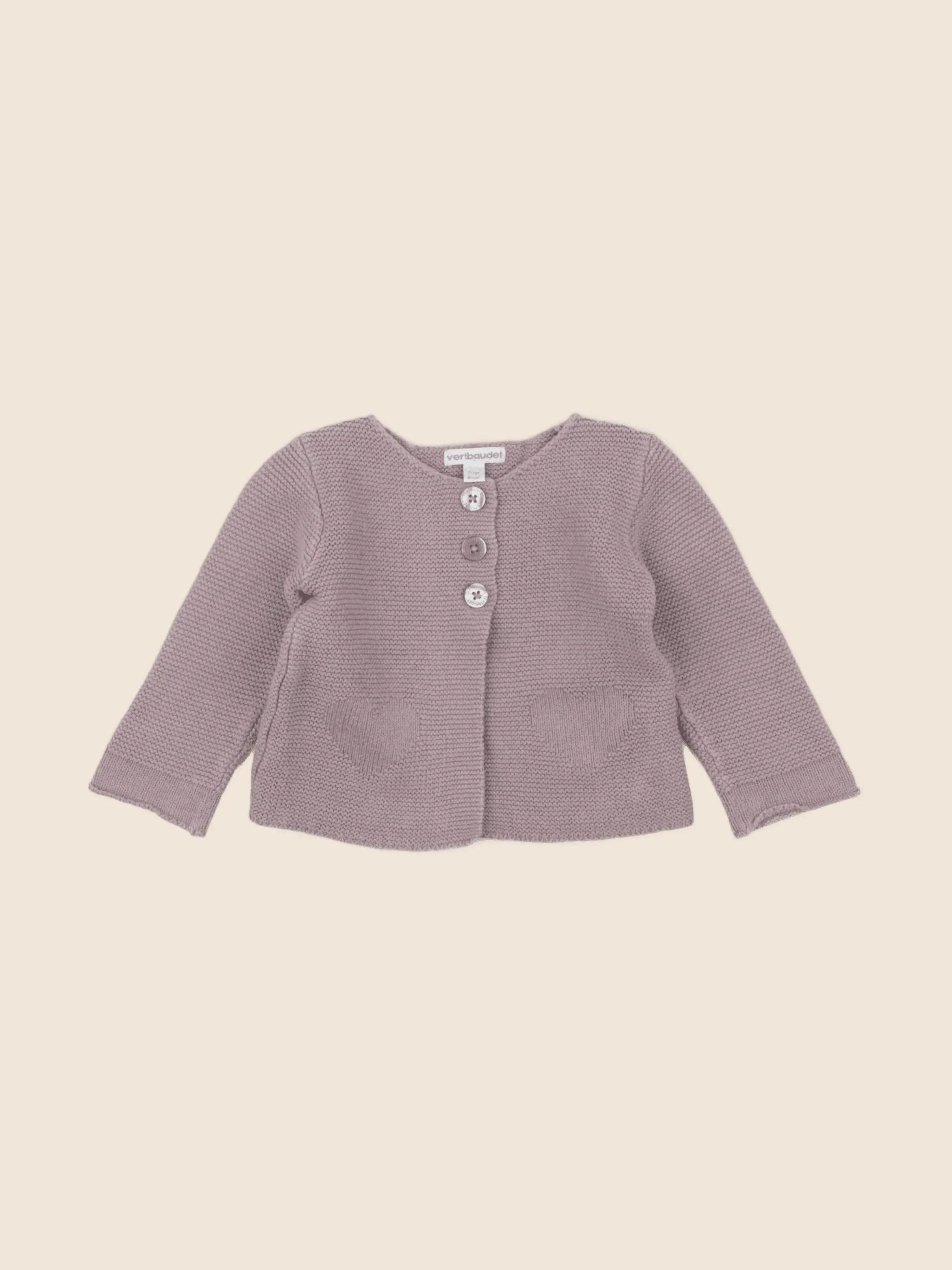 Vertbaudet - gilet violet - 9 mois